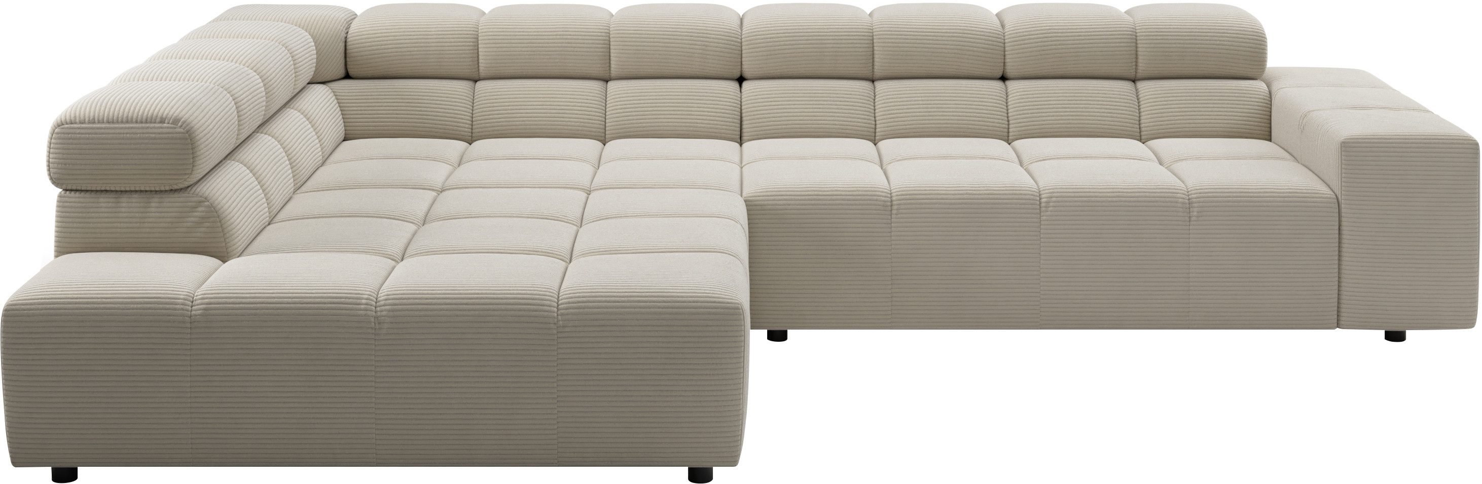 Home affaire Ecksofa Ancona, Ecksofa, incl. Kopfteilverstellung, Breite 319 cm, L-Form, wahlweise elektrische Sitztiefenverstellung