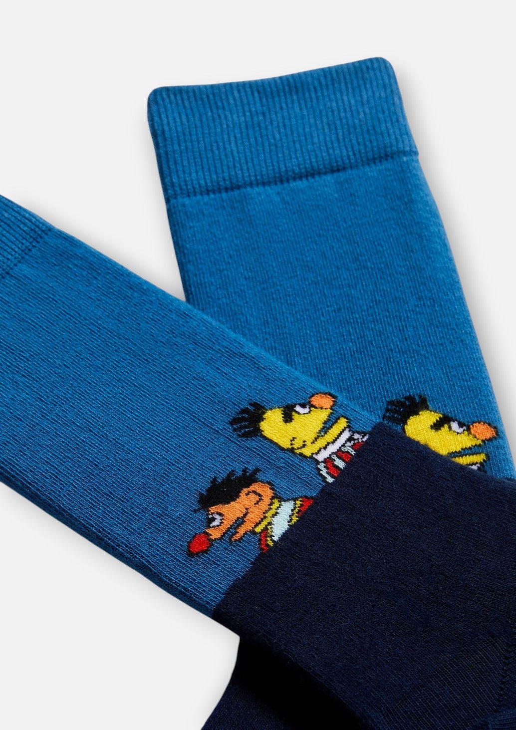 BeSocks Socken Blaue Bio-Baumwollsocken - Sesamstrasse Ernie und Bert