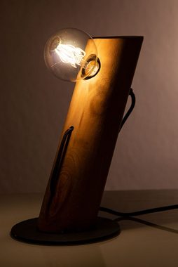 etc-shop Schreibtischlampe, Leuchtmittel nicht inklusive, Tischlampe Wohnzimmer Holzleuchte Nachttischleuchten