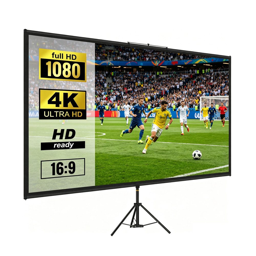 FANNOU Leicht und Kompakt Stativleinwand (Beamer Leinwand mit Stativ, Tragbar ProjektionLeinwand)