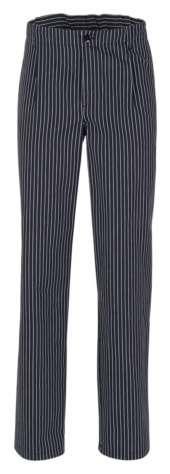 BEB Arbeitshose beb GASTRO Herren KOCHHOSE Baumwolle Schwarz Nadelstreifen