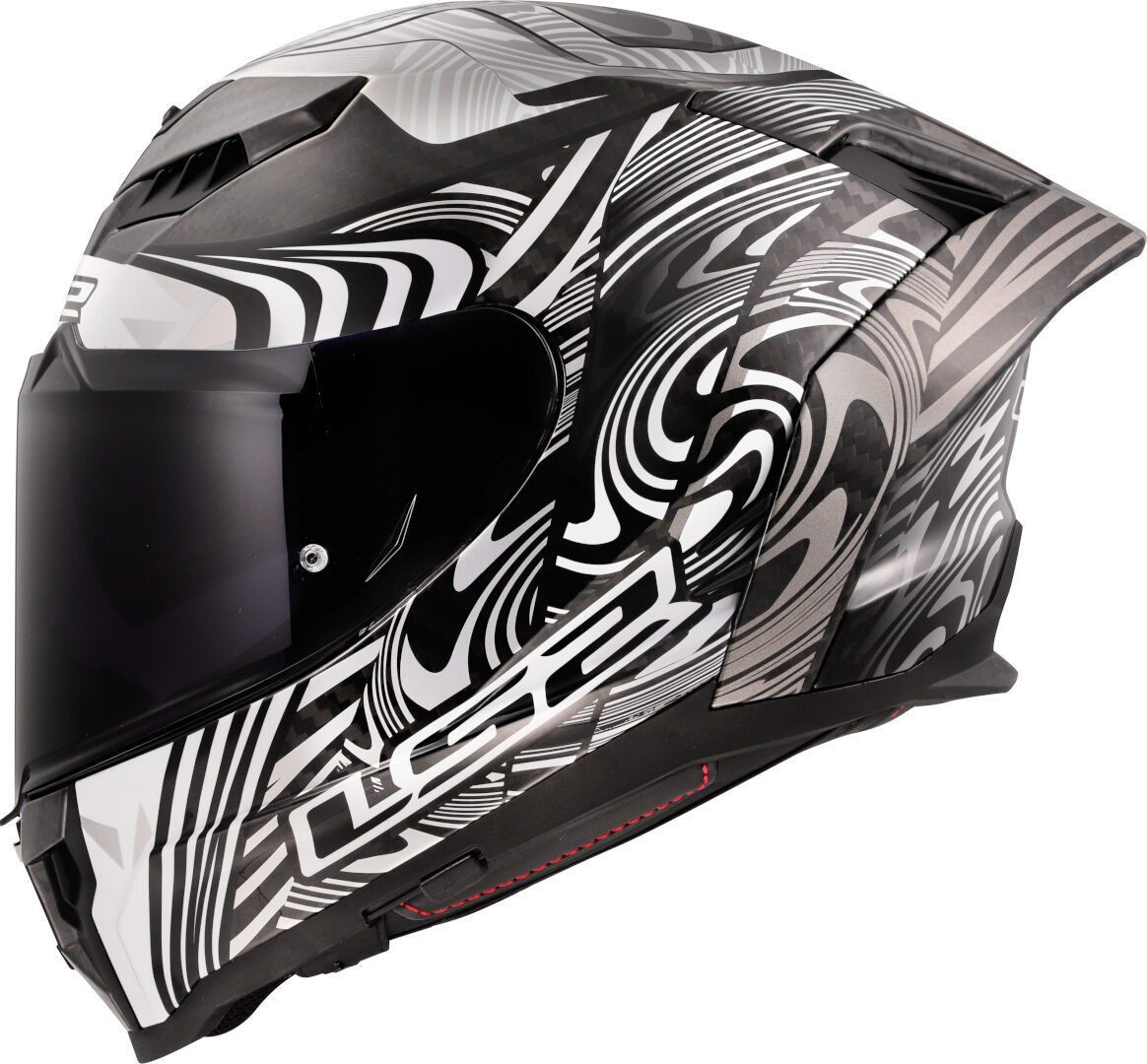 LS2 Motorradhelm FF807 Dragon Enthum Carbon Helm, vorbereitet für Kommunikationssystem,Notfallsystem-Polsterung (EQ