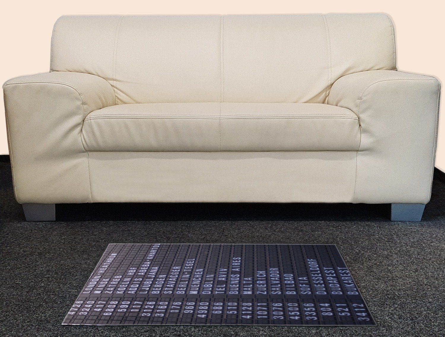 Wallario Teppich Flughafen Abflugtafel, rechteckig, rutschfest