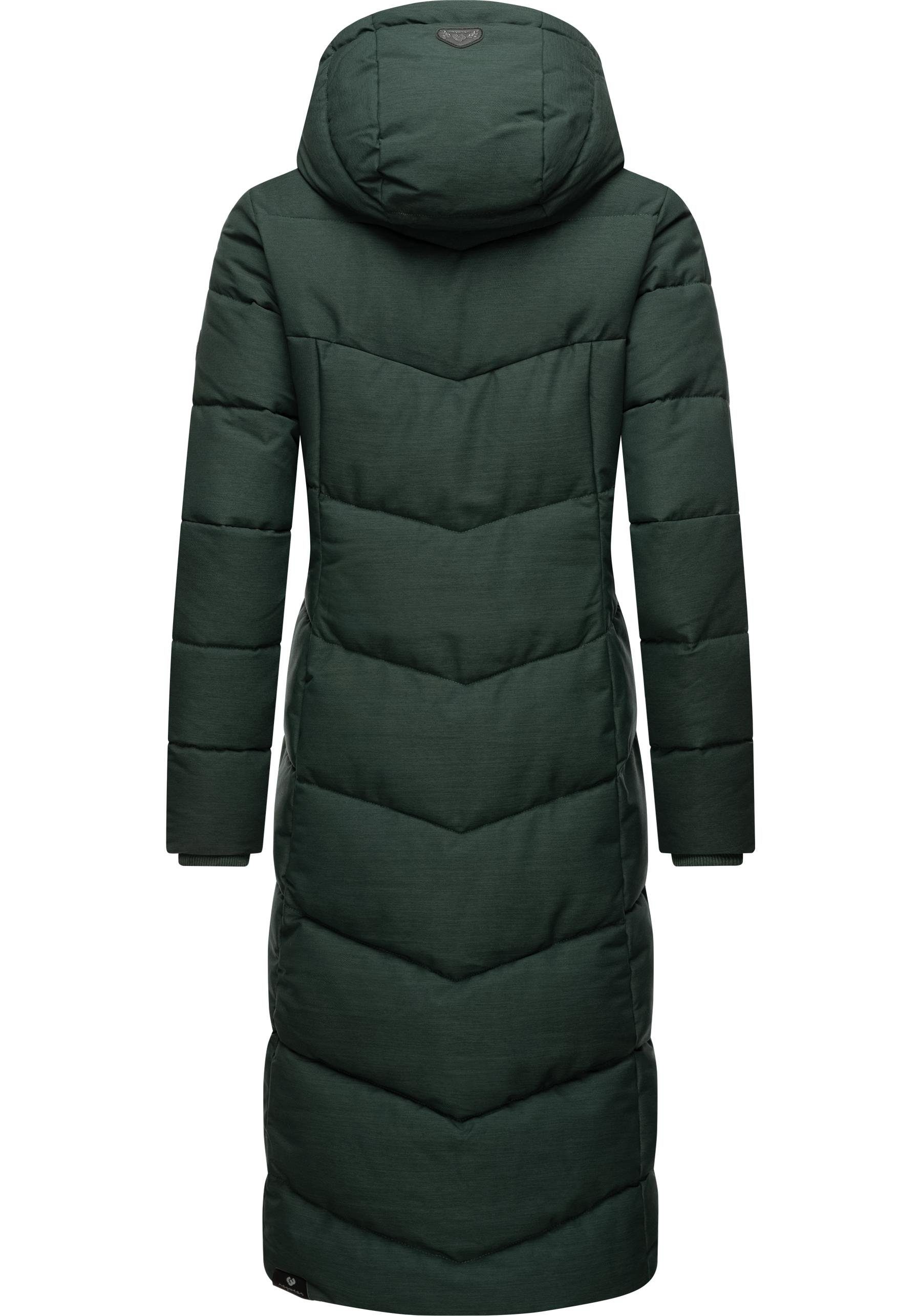 Ragwear Wintermantel Pavla Long extralanger Winterparka mit Teddyfutter und Kapuze