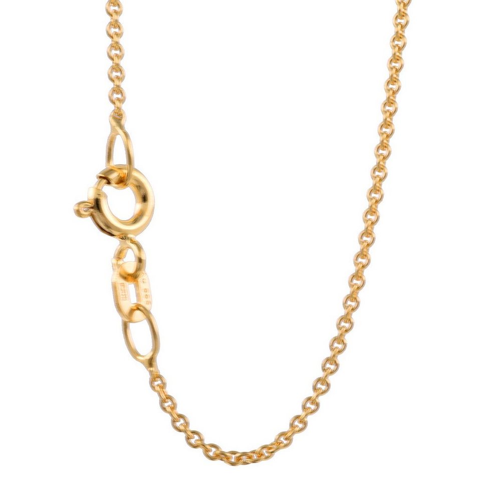 HOPLO Goldkette Ankerkette rund 585 - 14 Karat Gold 1,1 mm 36 cm Goldkette  Halskette, Made in Germany