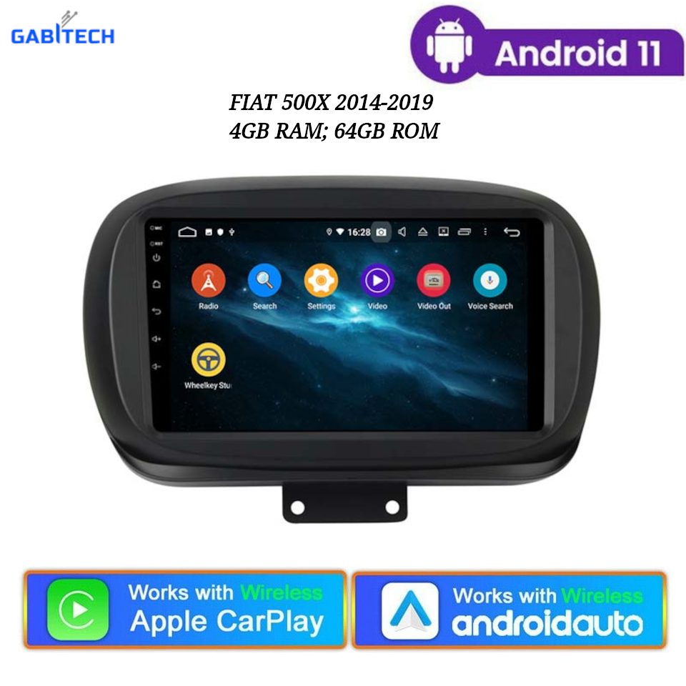 GABITECH 9" 4GB FIAT 64GB für 2014-2019 Autoradio 11 Navigation Autoradio ROM RAM 500X