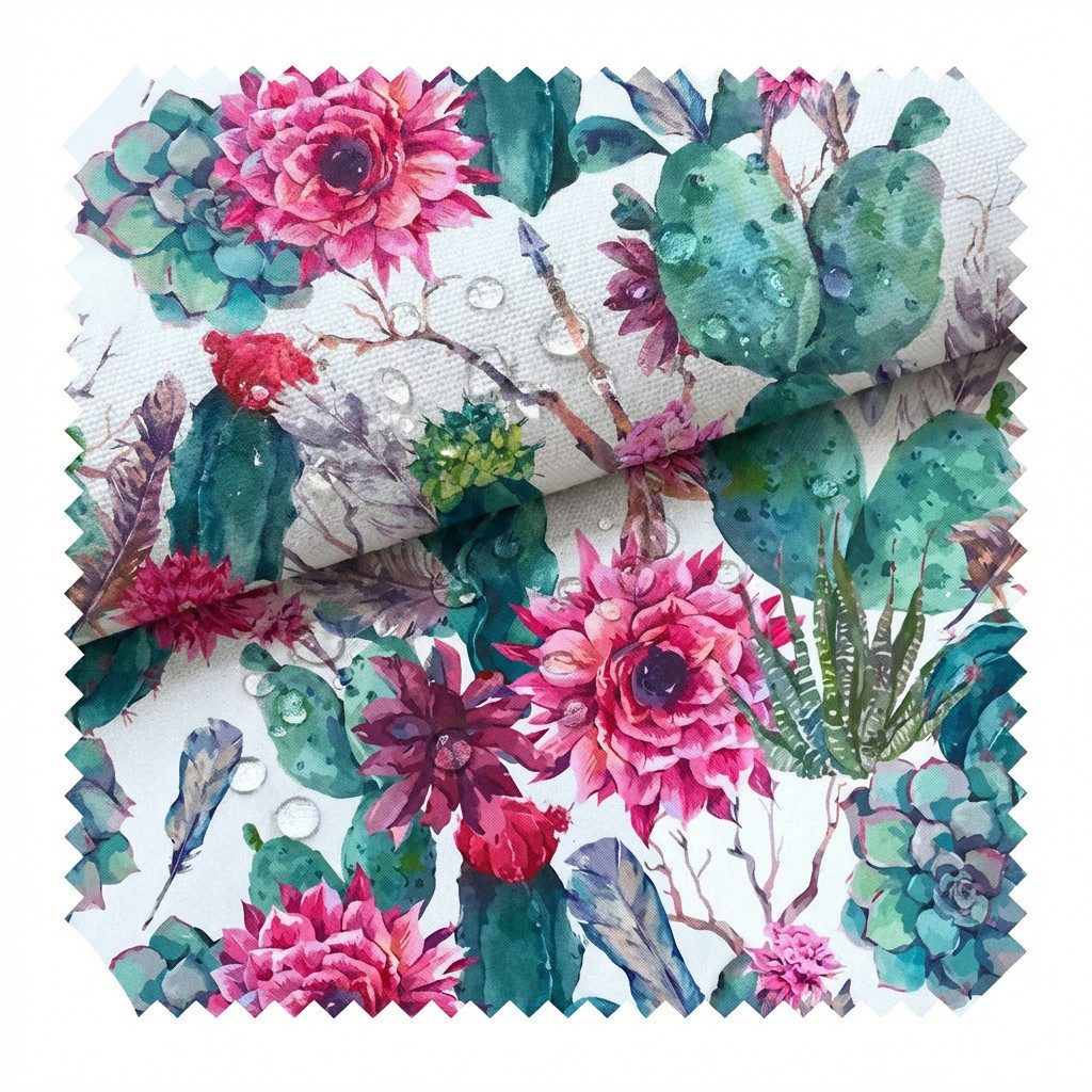 novely® Stoff OXFORD 210D D222 Painted Desertplants Printstoff Outdoor, Wasserabweisend, Outdoor, Meterware, 1lfm