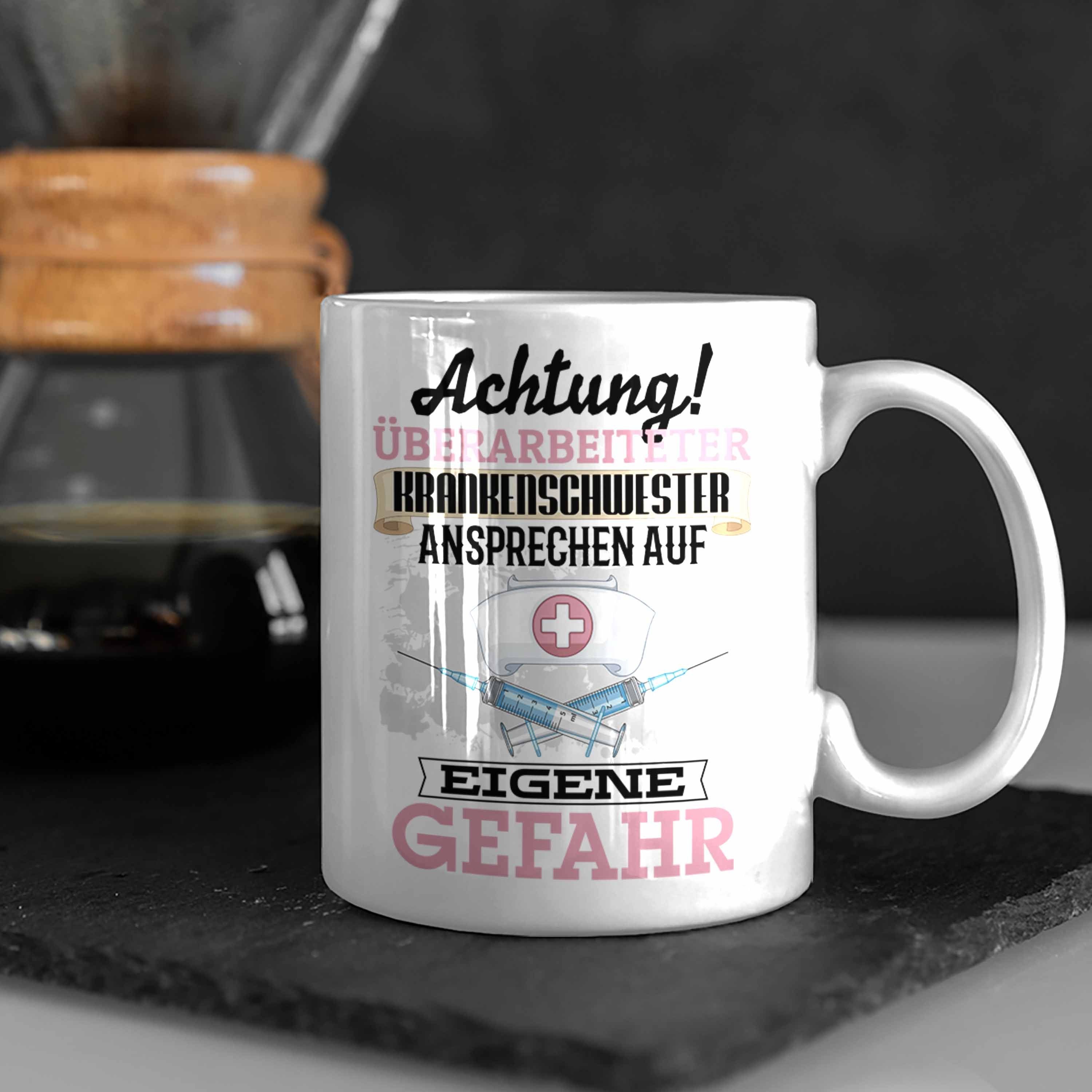 Kaffeebec Lustiger Geschenkidee Krankenschwester Tasse Spruch Tasse Trendation Geschenk Weiss