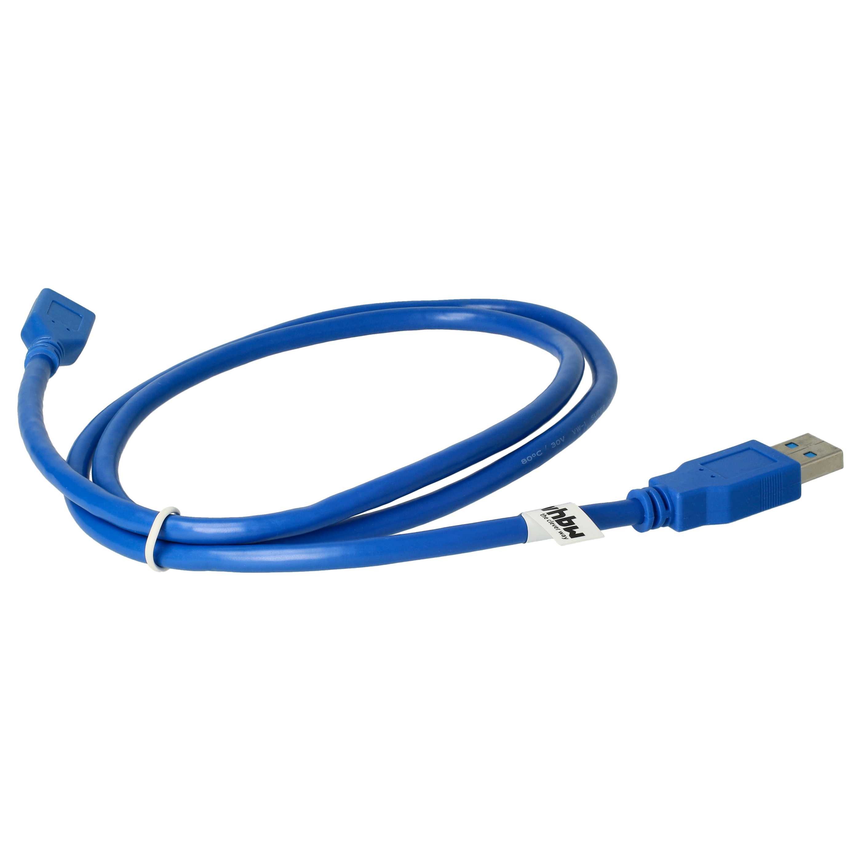 vhbw passend für Buffalo HD-AVSU3 Media Hard Drive Elektronikgeräte USB-Kabel, Micro-USB