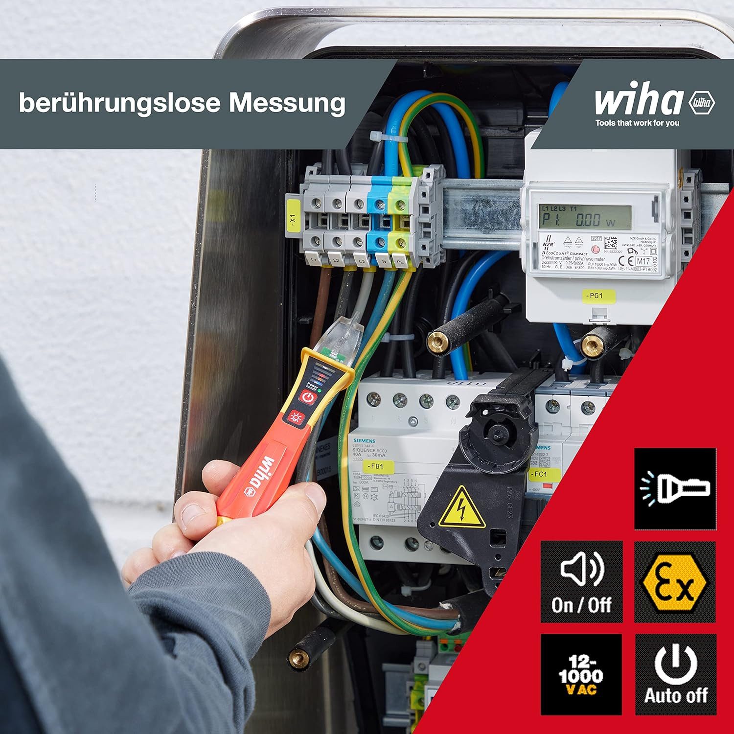 Wiha Spannungsprüfer (44309), Spannungsprüfer EX-geschützt, berührungslos