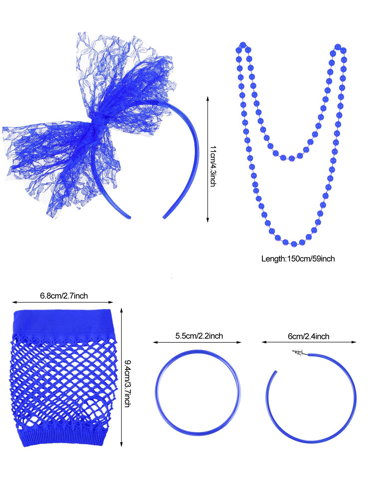 CLTYQ Kostüm 80er Jahre Accessoires für Frauen Kostüm Spitze Stirnband Ohrr günstig online kaufen