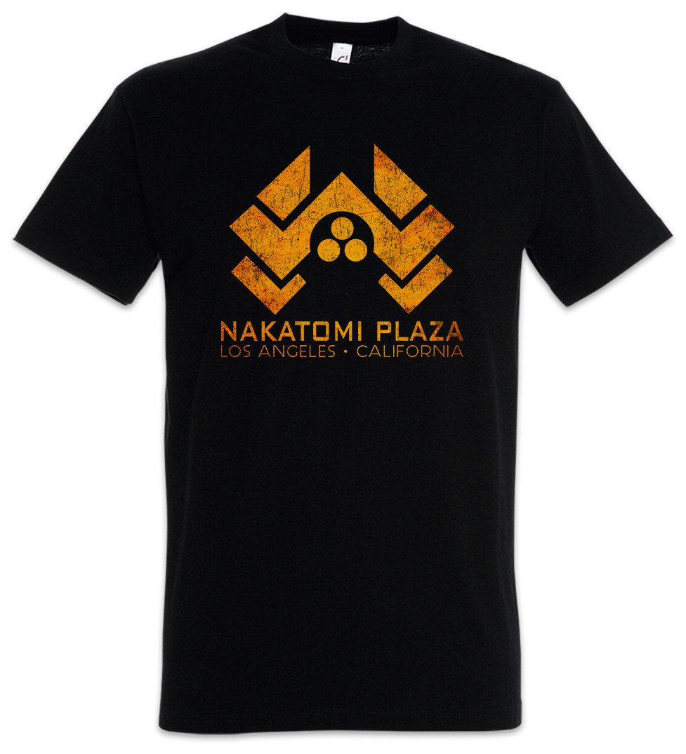 Urban Backwoods Print-Shirt Nakatomi Plaza Sign Herren T-Shirt Shirt Stirb Skyscraper Hard Langsam (1-tlg) Weihnachten X-Mas Movie