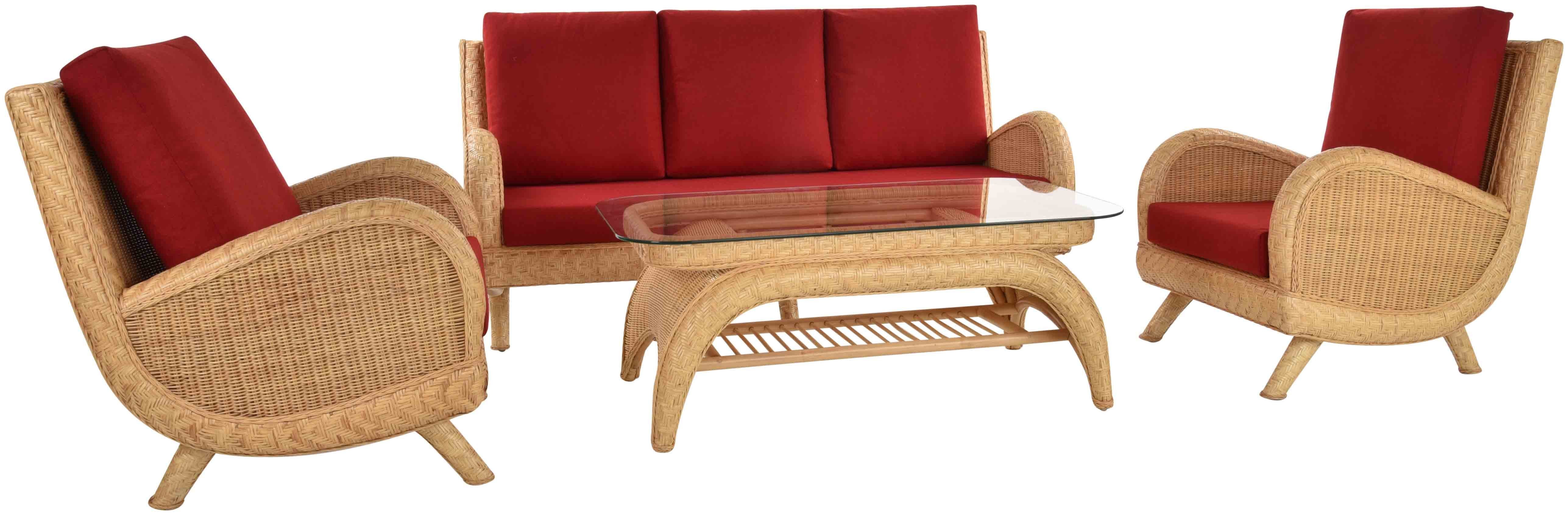 Personen, 5 Sitzgruppe Wohnzimmerset für Home Krines Rattan Loungeset Wintergarten Rattanmöbel Set Jay (4-tlg), Sitzgruppe Garnitur