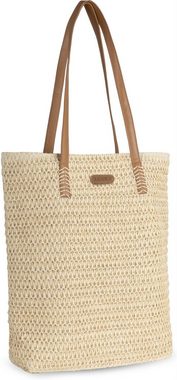 Janice Strandtasche Strandtasche 12 Liter Mindoro, Damen Sommertasche aus Stroh