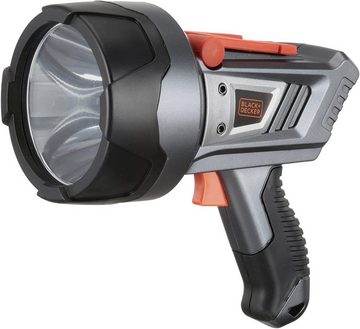 Black + Decker Taschenlampe SLV3 Handscheinwerfer 600LU, 2 Modi Akkubetrieb Arbeitsleuchte Leuchte (Arbeitslampe, Bestrahlungsdistanz max. 400m, 1-St., tragbar, mobil & leicht), Werkstattleuchte Inspektionslampe Handlampe Stableuchte Handstrahler