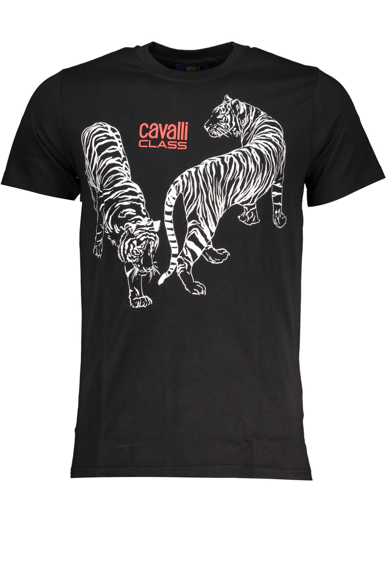 Cavalli Class T-Shirt Elegantes schwarzes Rundhals T-Shirt für Herren