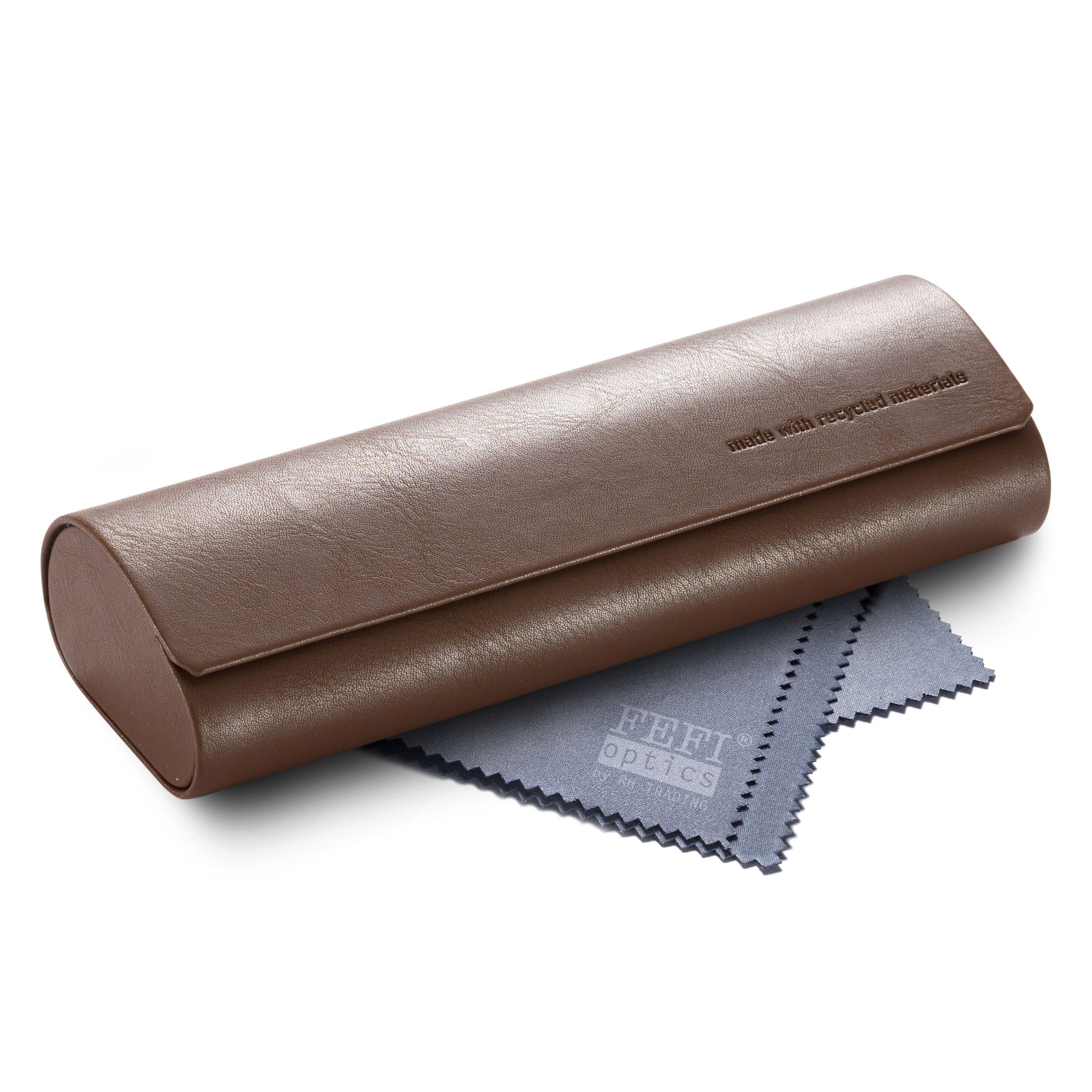 FEFI Brillenetui Hardcase – Эко-товар & ökologisch mit recyceltem Material, Set aus 1 Etui + hochwertigem Mikrofasertuch