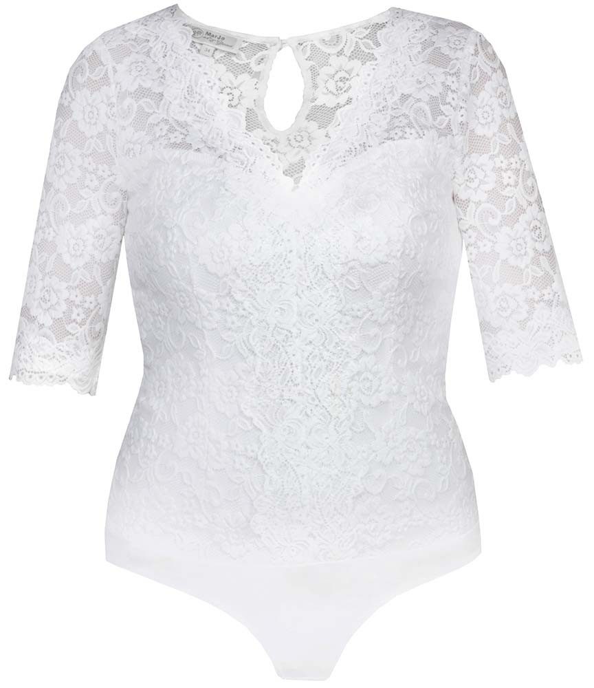 MarJo Trachtenbluse Body Ivonne-Doro halbarm offwhite