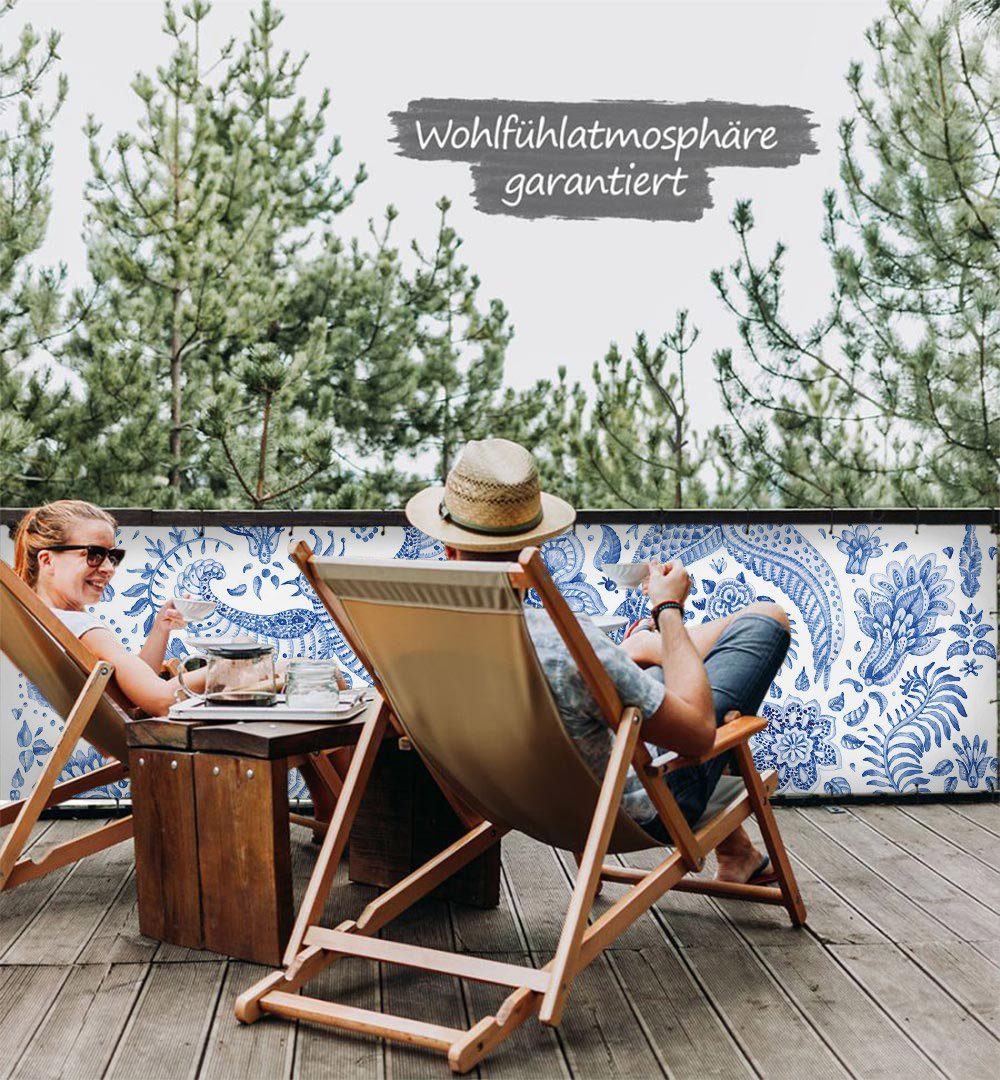 Thumbnail - MyMaxxi Sichtschutzelement Balkonbanner Wasserfarben Aquarell Balkon Sichtschutz Garten, (Bambus grün)