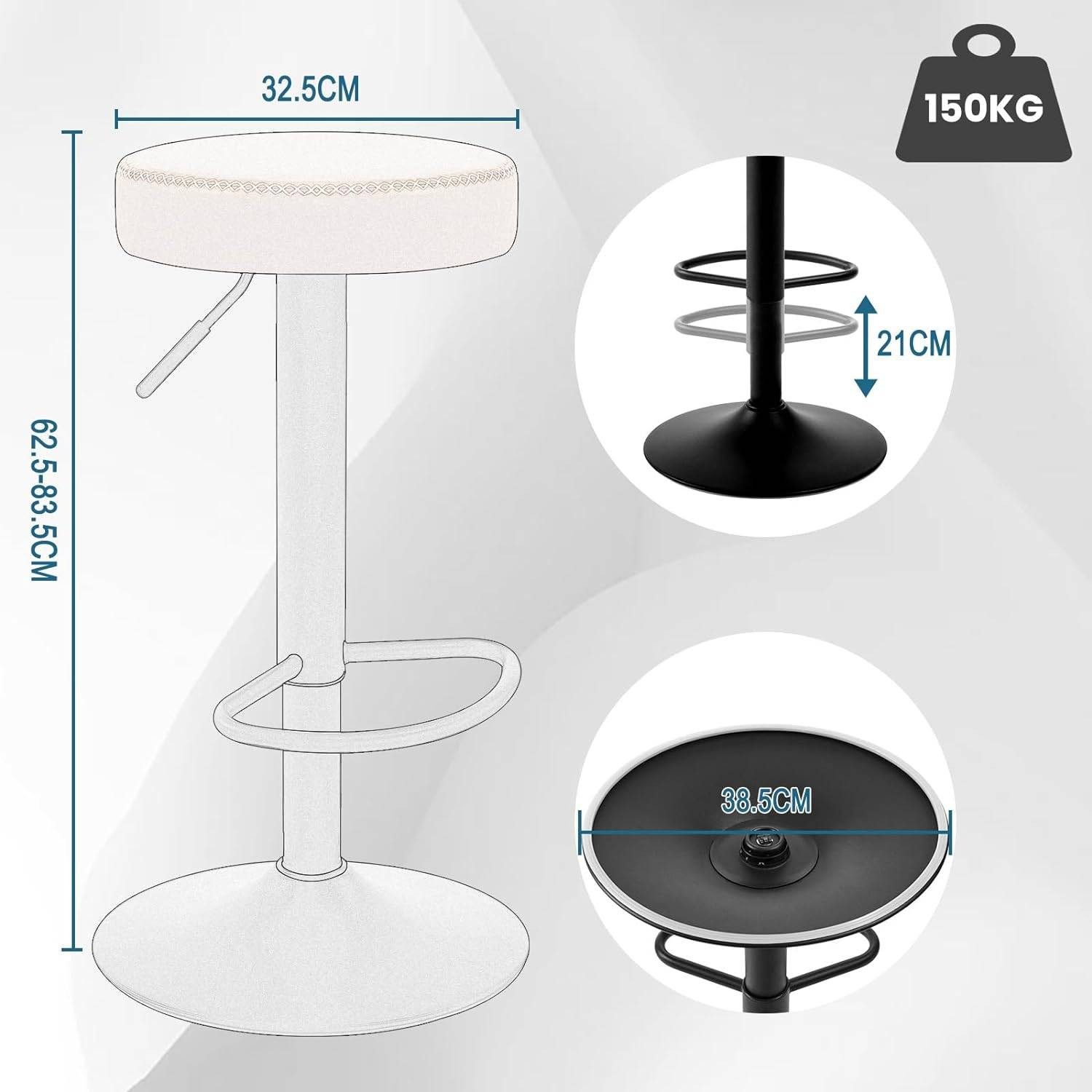 EUGAD Barhocker (1 St), drehbar, höhenverstellbar, Metallgesetll, Vintage-Kunstleder