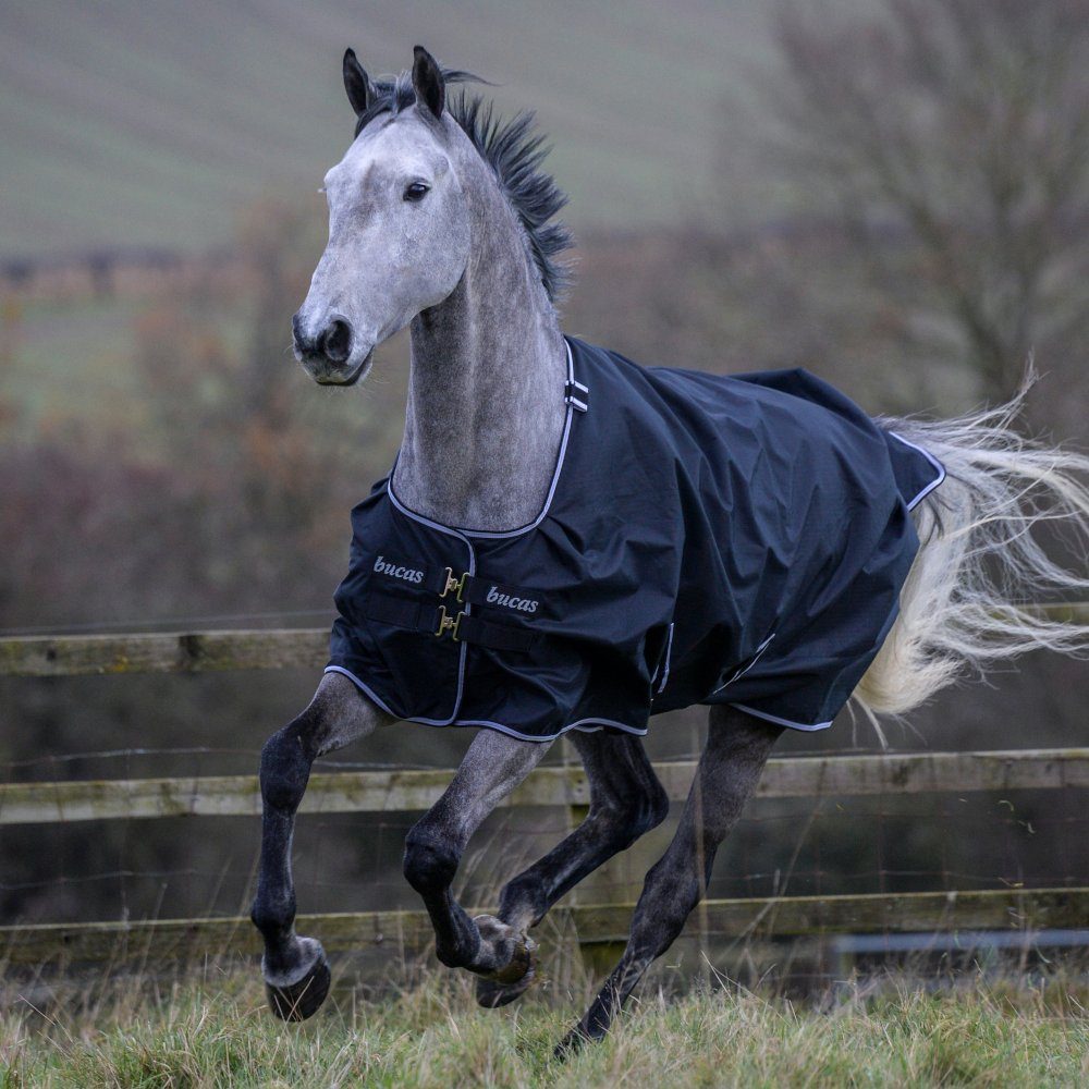 Pferde-Regendecke Bucas Trot Turnout 200g - Black/White