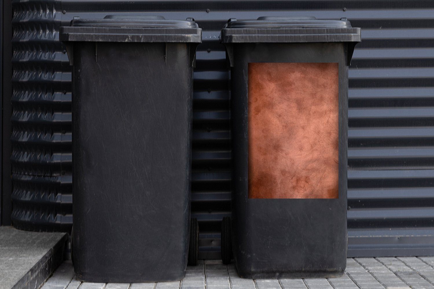 MuchoWow Wandsticker Kupferfarbener Hintergrund (1 Abfalbehälter Mülltonne, St), Mülleimer-aufkleber, Container, Sticker