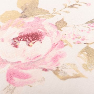 SCHÖNER LEBEN. Dekokissen Kissenhülle Classic Painted Rose ecru rosa div. Größen SCHÖNER LEBEN