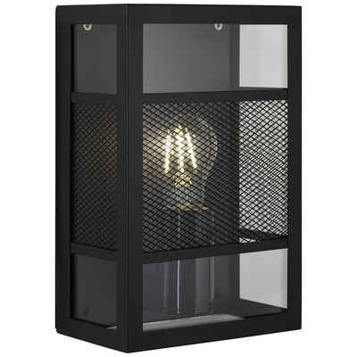 Brilliant LED Außen-Wandleuchte Getta, Lampe, Getta Außenwandleuchte schwarz, Metall/Kunststoff, 1x A60, E27
