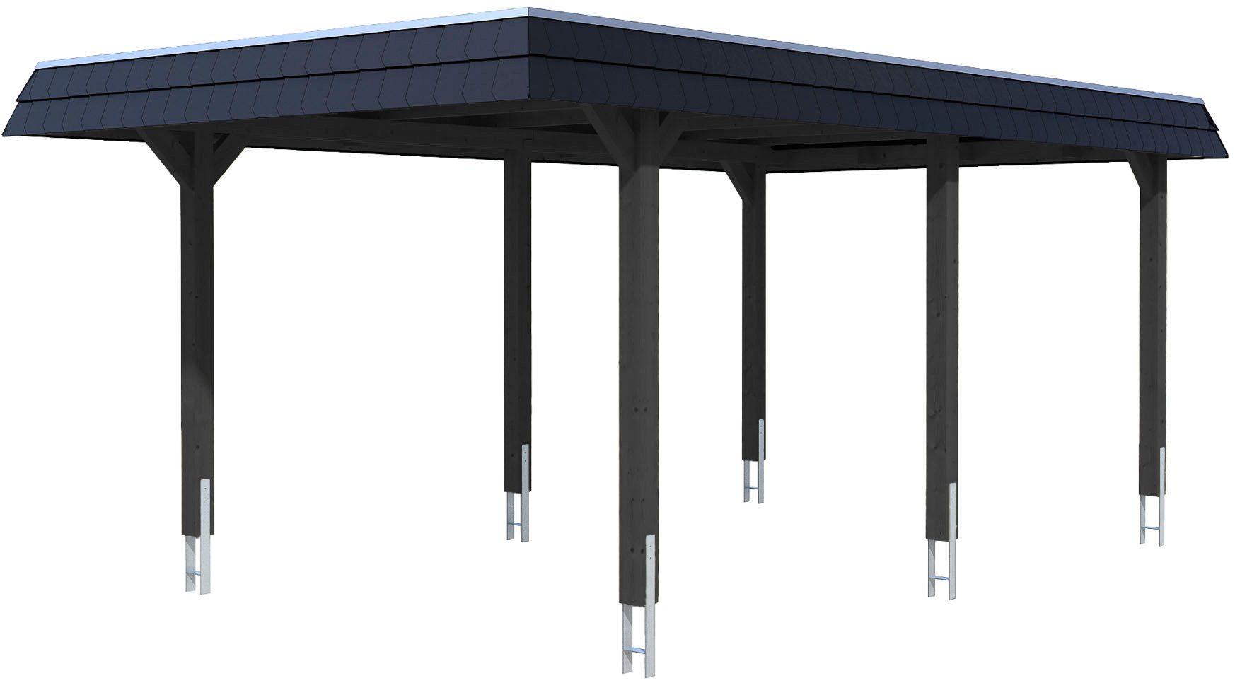 Skanholz Einzelcarport Wendland, BxT: 362x628 cm, 243 cm Einfahrtshöhe