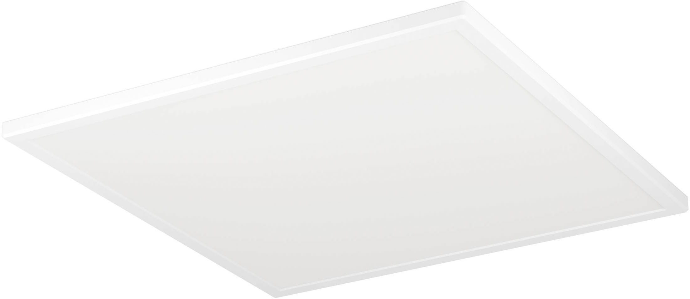 EGLO Deckenleuchte Rovito-R Deckenlampe, Deckenbeleuchtung, Badlampe, Kunststoff, IP44, CCT - über Fernbedienung, Dimmfunktion, Farbwechsel, dimmbar über Fernbedienung, mehrere Helligkeitsstufen, LED fest integriert, Neutralweiß, Kaltweiß, Warmweiß, Wand-/Deckenleuchte - L50 x B50 x H3,2 cm - weiß - 17W inkl.