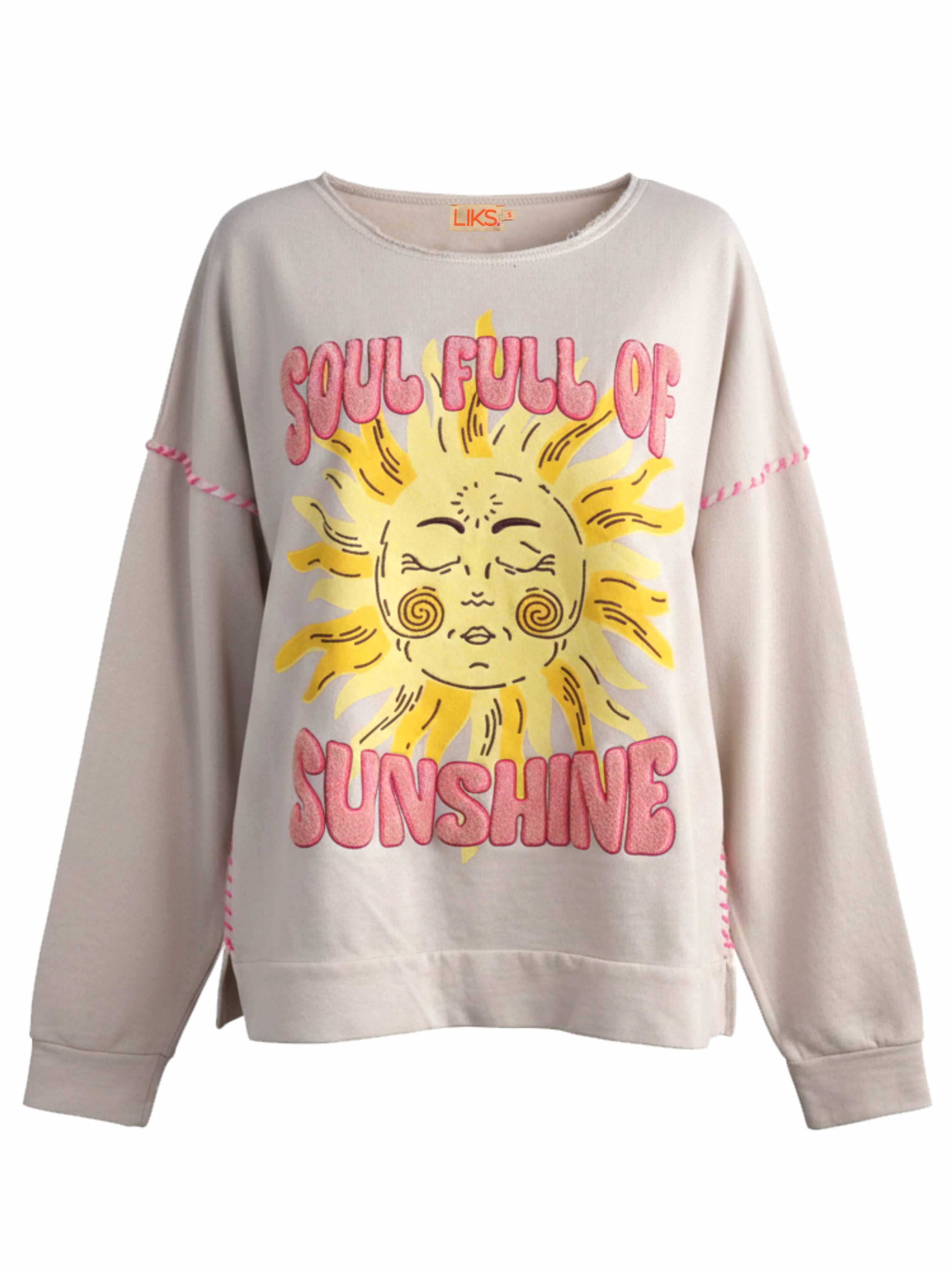 LIKS. Munich Sweatshirt SallyC Biobaumwolle mit Druck & Frottee
