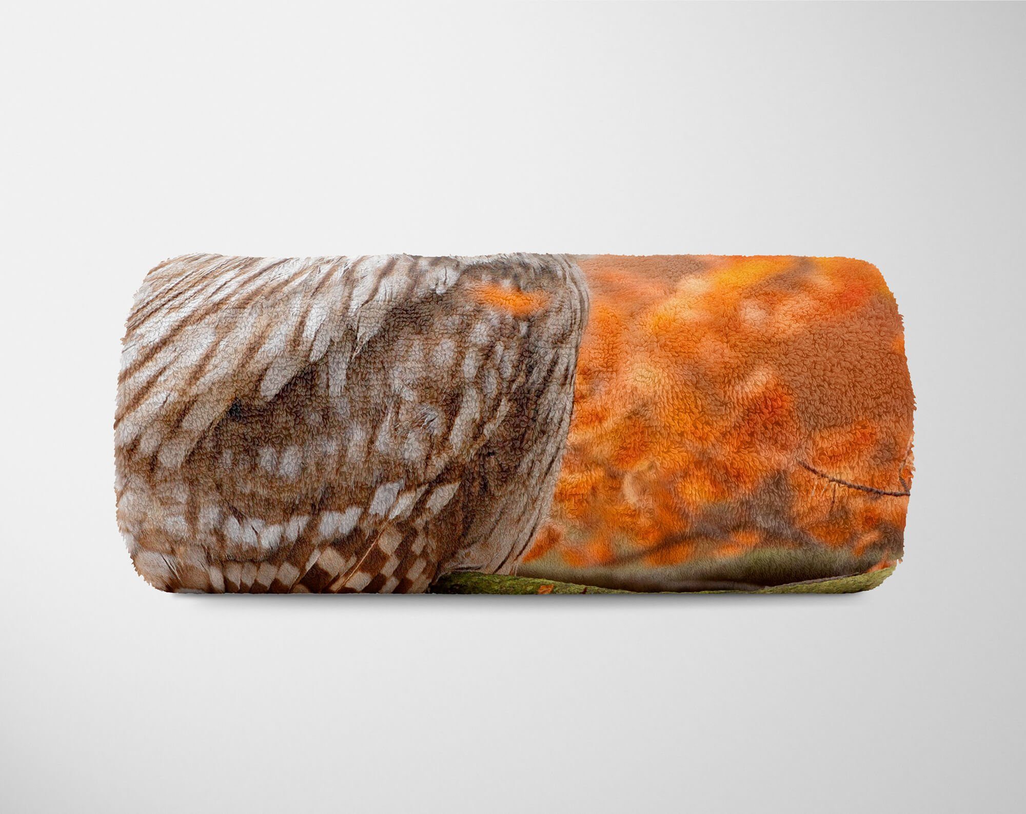 Baumwolle-Polyester-Mix Tiermotiv Saunatuch Handtuch Handtuch Handtücher Art Herbs, (1-St), Kuscheldecke mit im Sinus Eule Wald Strandhandtuch