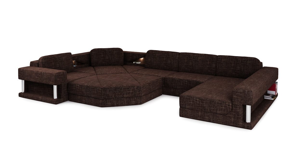 Xlmoebel Wohnlandschaft Elegantes Ecksofa aus Leder mit hochwertiger Polsterung, Hergestellt in Europa
