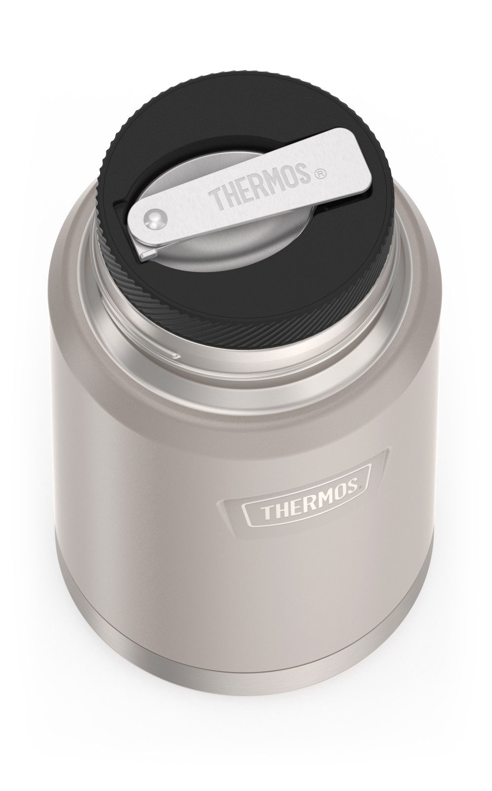 THERMOS Thermobehälter ICON FOOD JAR, Thermobehälter für Essen, spülmaschinenfest, Edelstahl, Kunststoff, Silikon, (1-tlg), 0,71l, 10h heiß & 24h kalt, dicht & auslaufsicher, mit Löffel