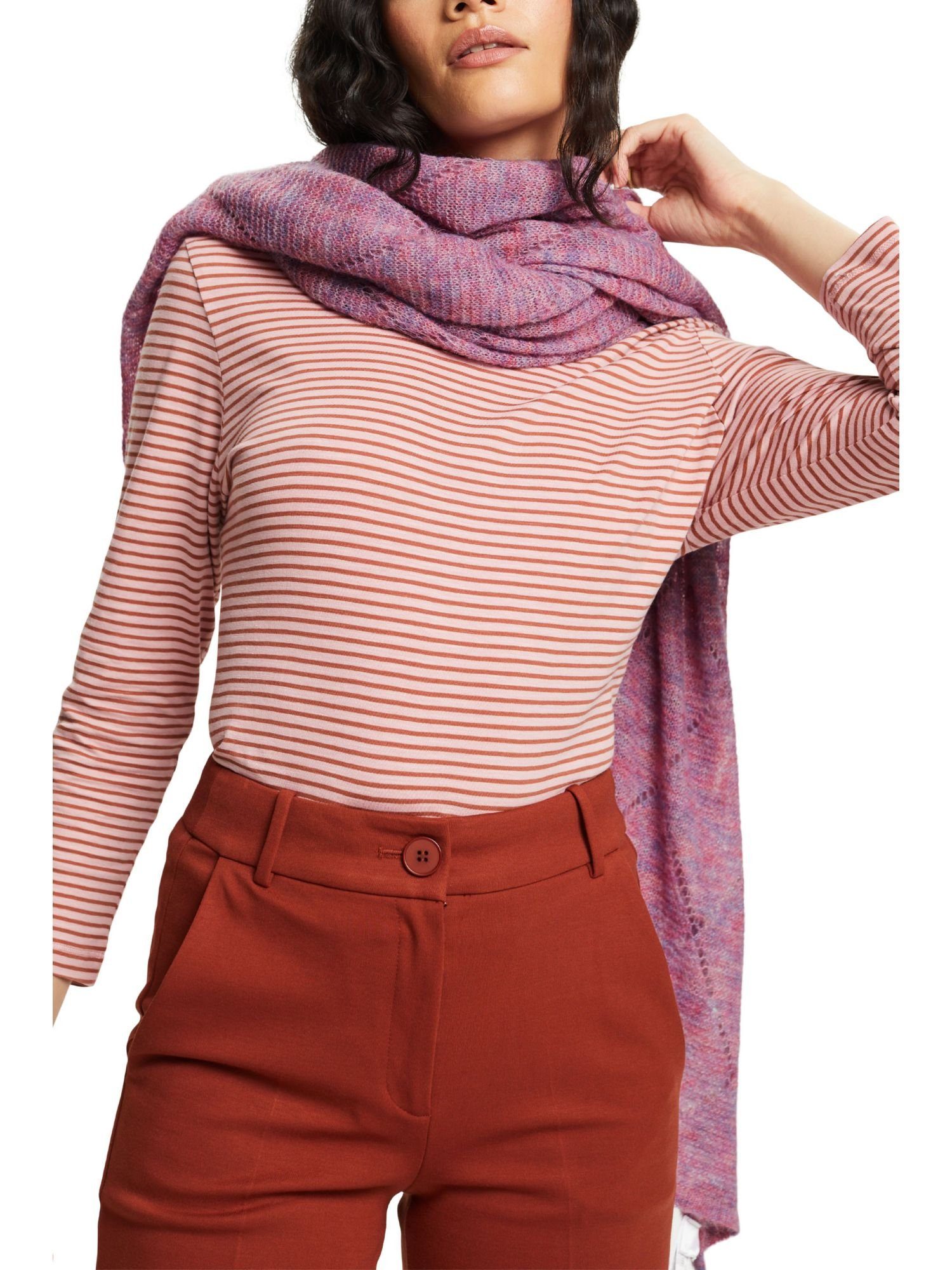 Modeschal Recycelt: Esprit Ajour-Schal OLD mit PINK Wolle