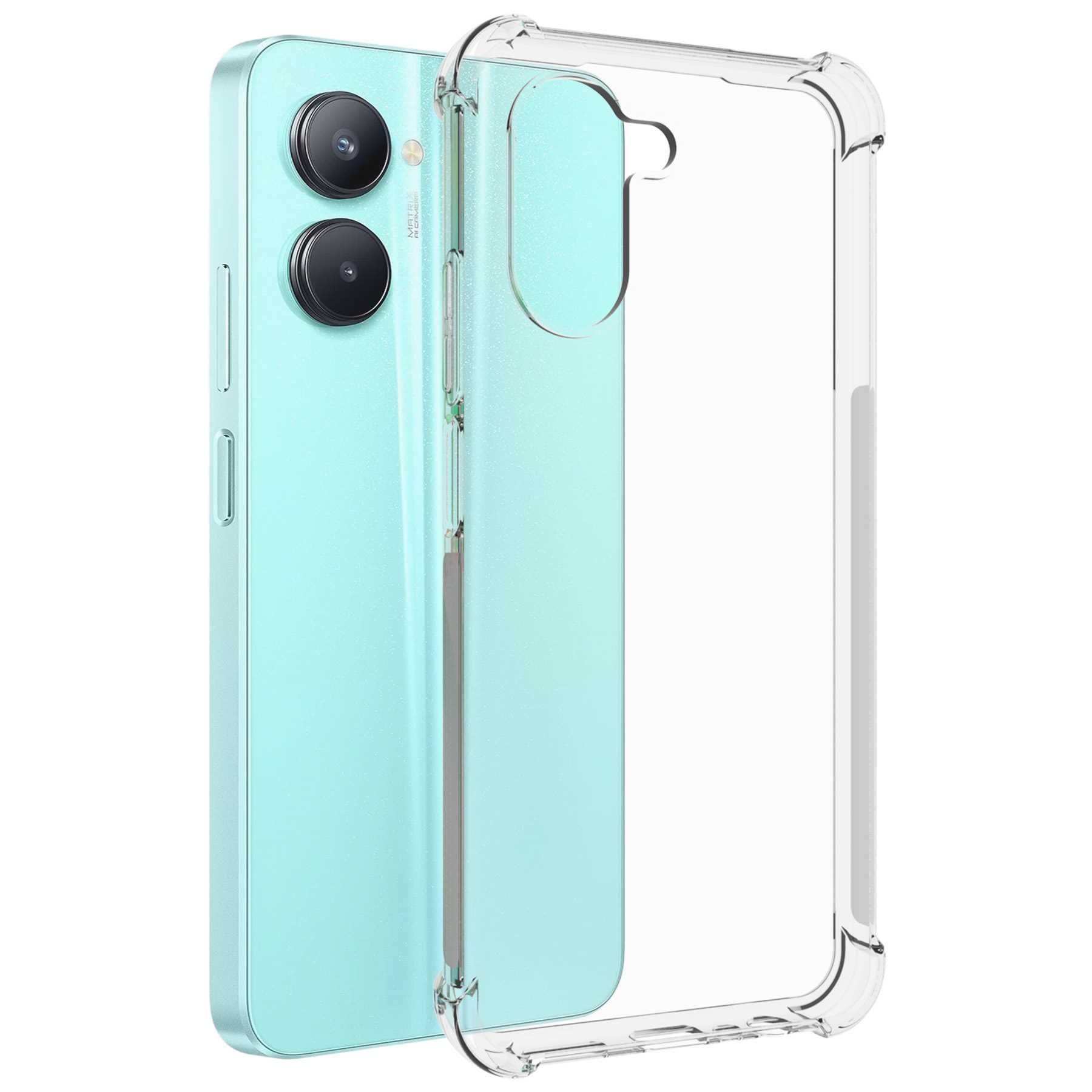 mtb more energy Smartphone-Hülle Clear Armor Case für Realme C33 (RMX3624, 6.5), Transparente TPU Schutzhülle Case Backcover mit Anti-Shock Verstärkung