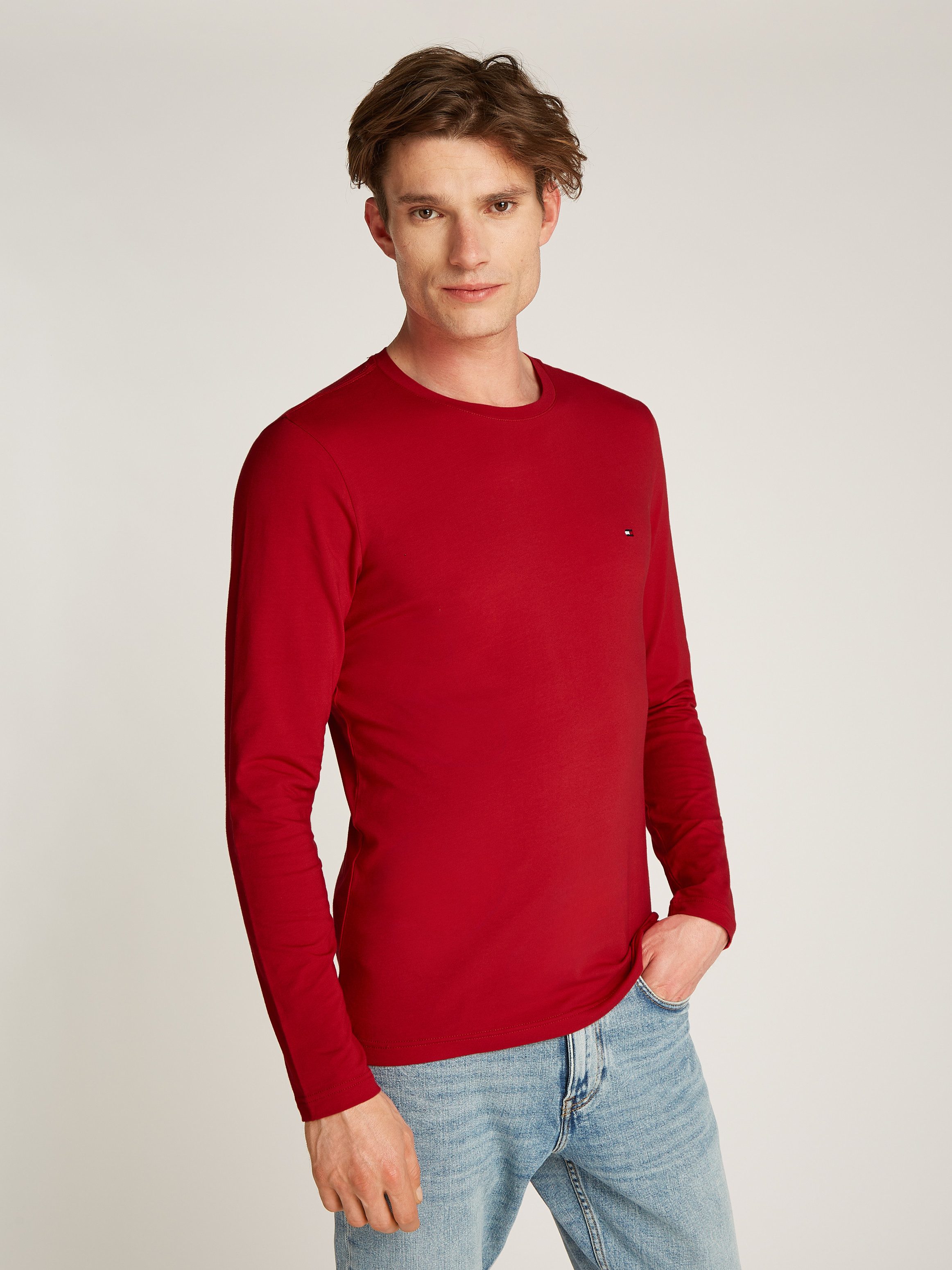Tommy Hilfiger Langarmshirt STRETCH SLIM FIT LONG SLEEVE aus Baumwollstretch