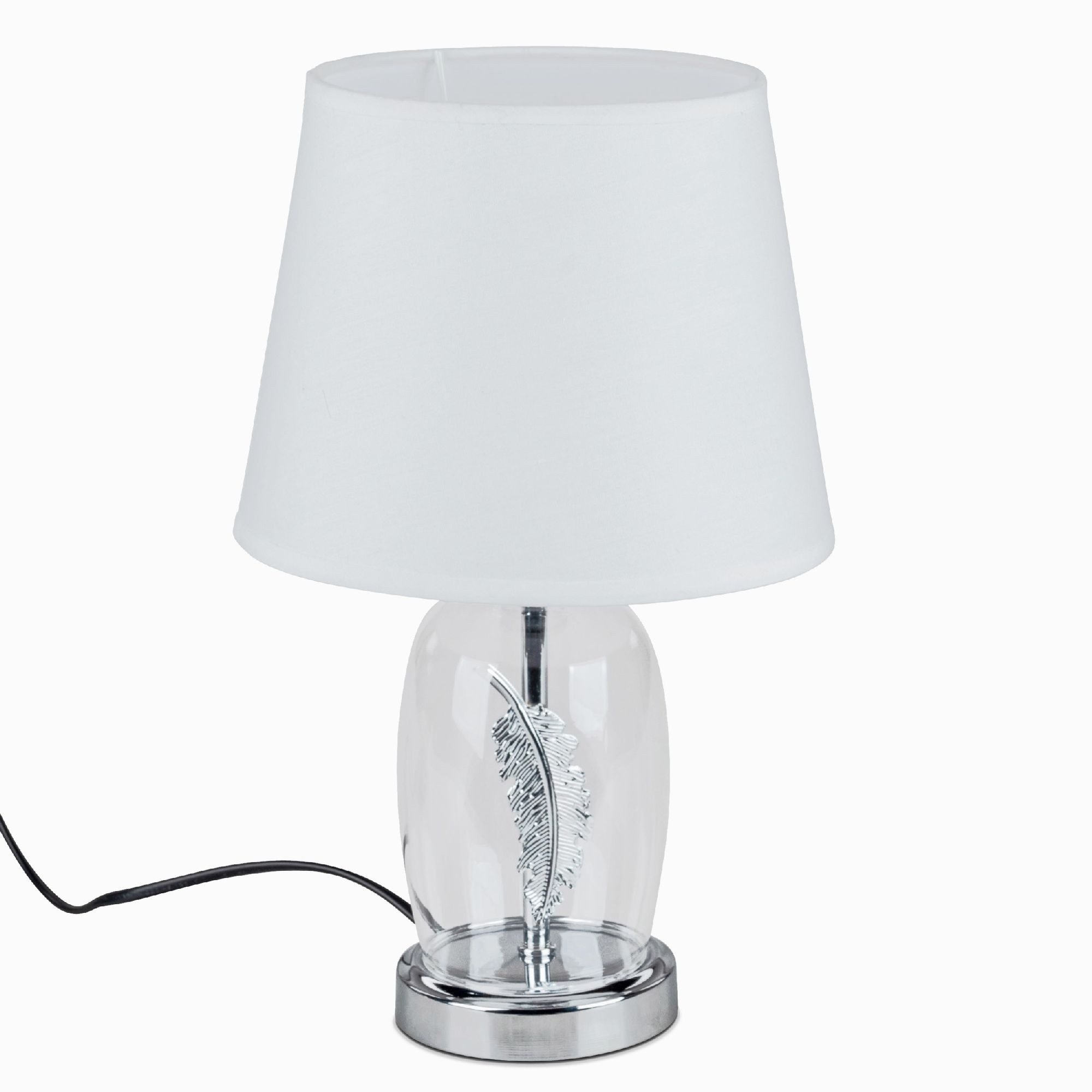 formano Tischleuchte, E27, Höhe: 33cm, Farbe: Silber, Motiv: Feder