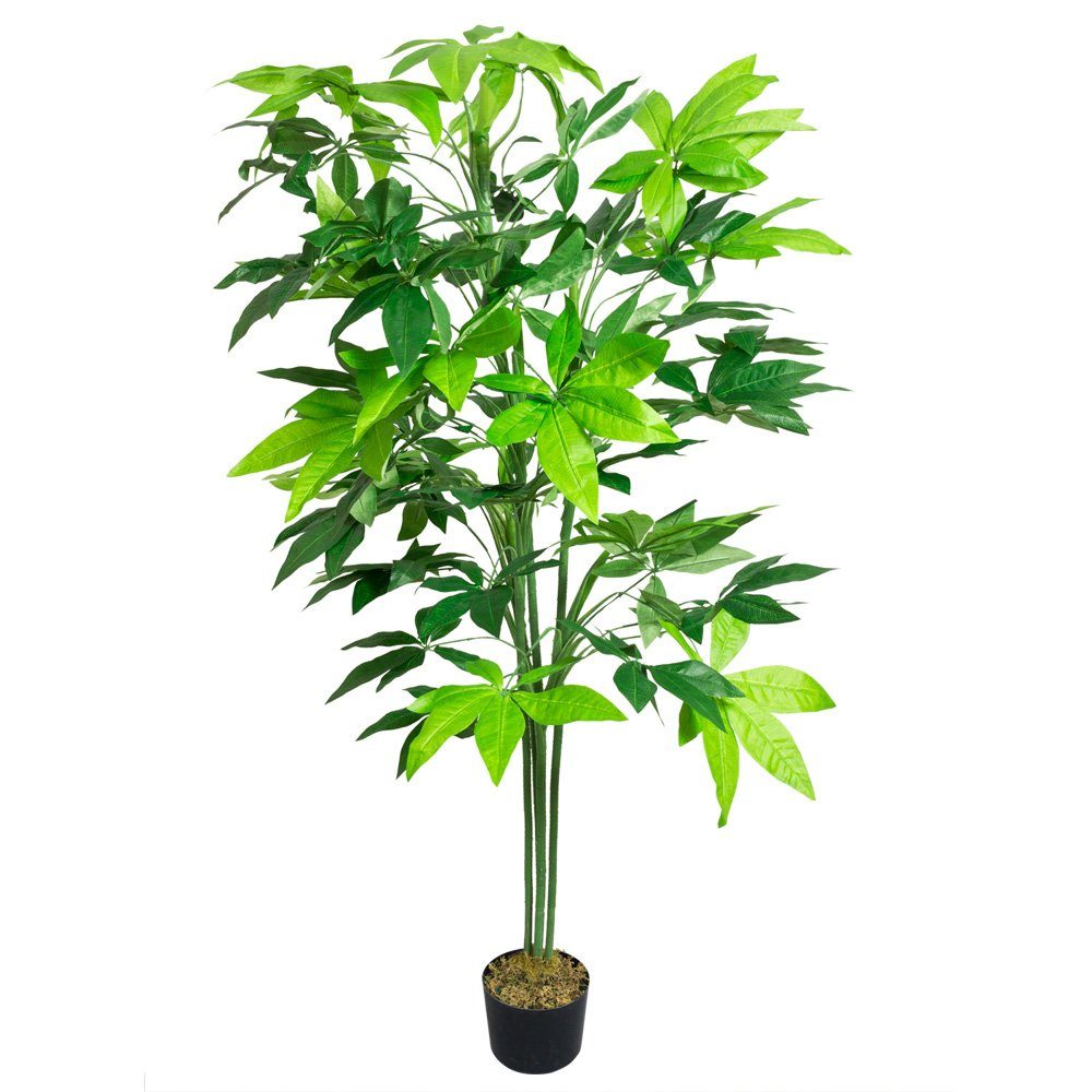 Kunstpflanze Schefflera Aralia Kunstpflanze Künstliche Pflanze 150 cm Decovego, Decovego