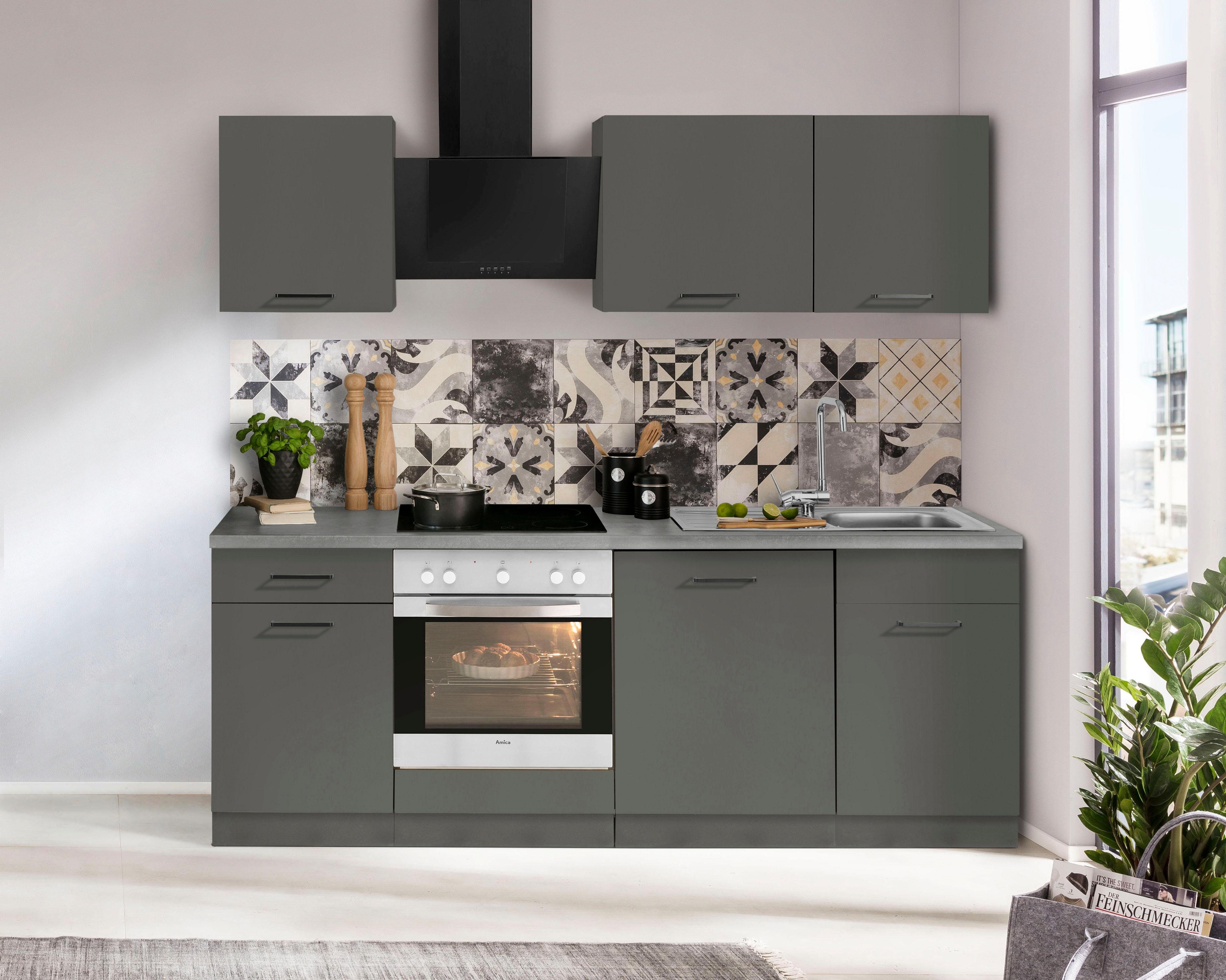 wiho Küchen Küchenzeile Esbo, mit Wahlweise cm, mit E-Geräten, Breite Aufbauservice 220