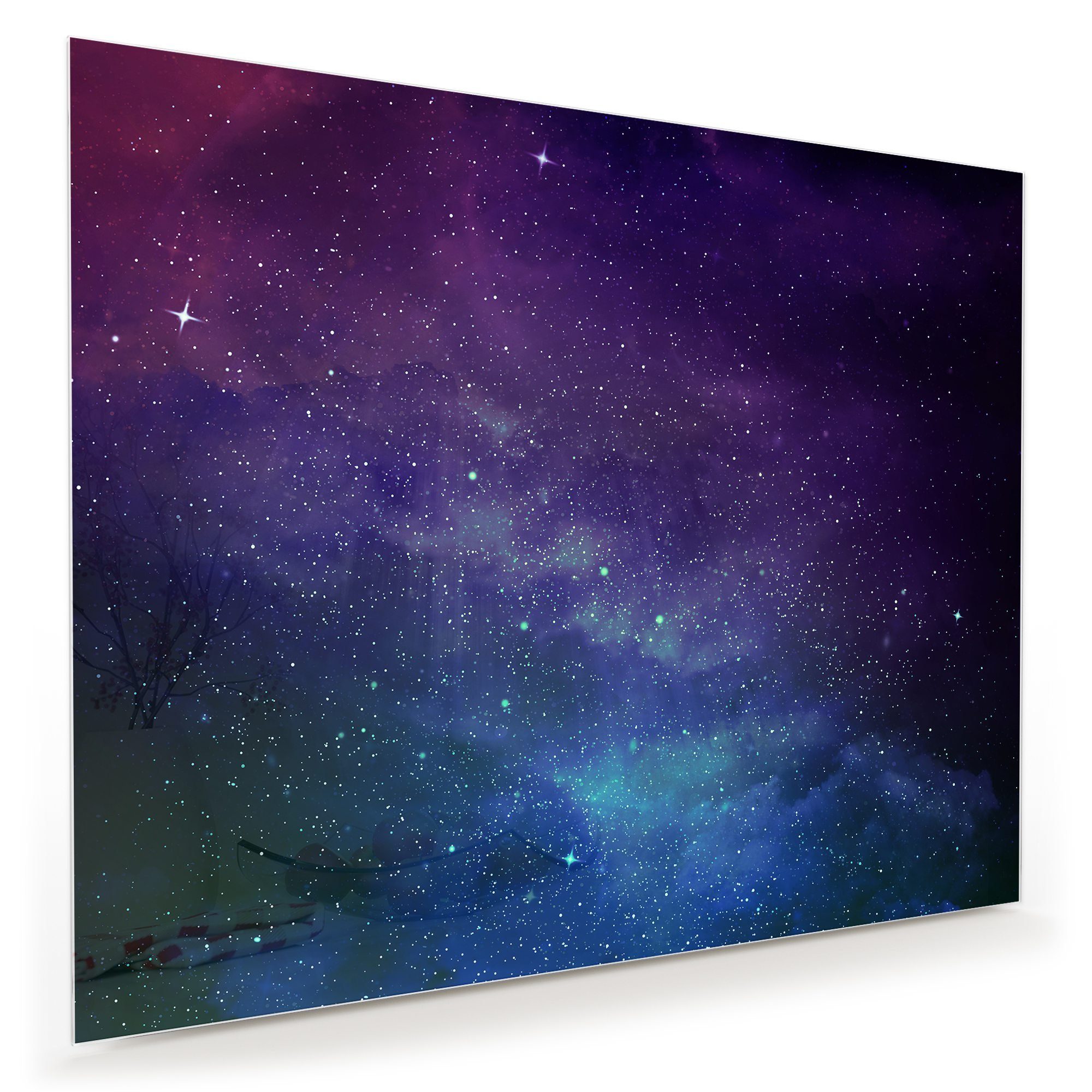 Primedeco Glasbild Wandbild Universum mit Sternen mit Aufhängung, Weltall