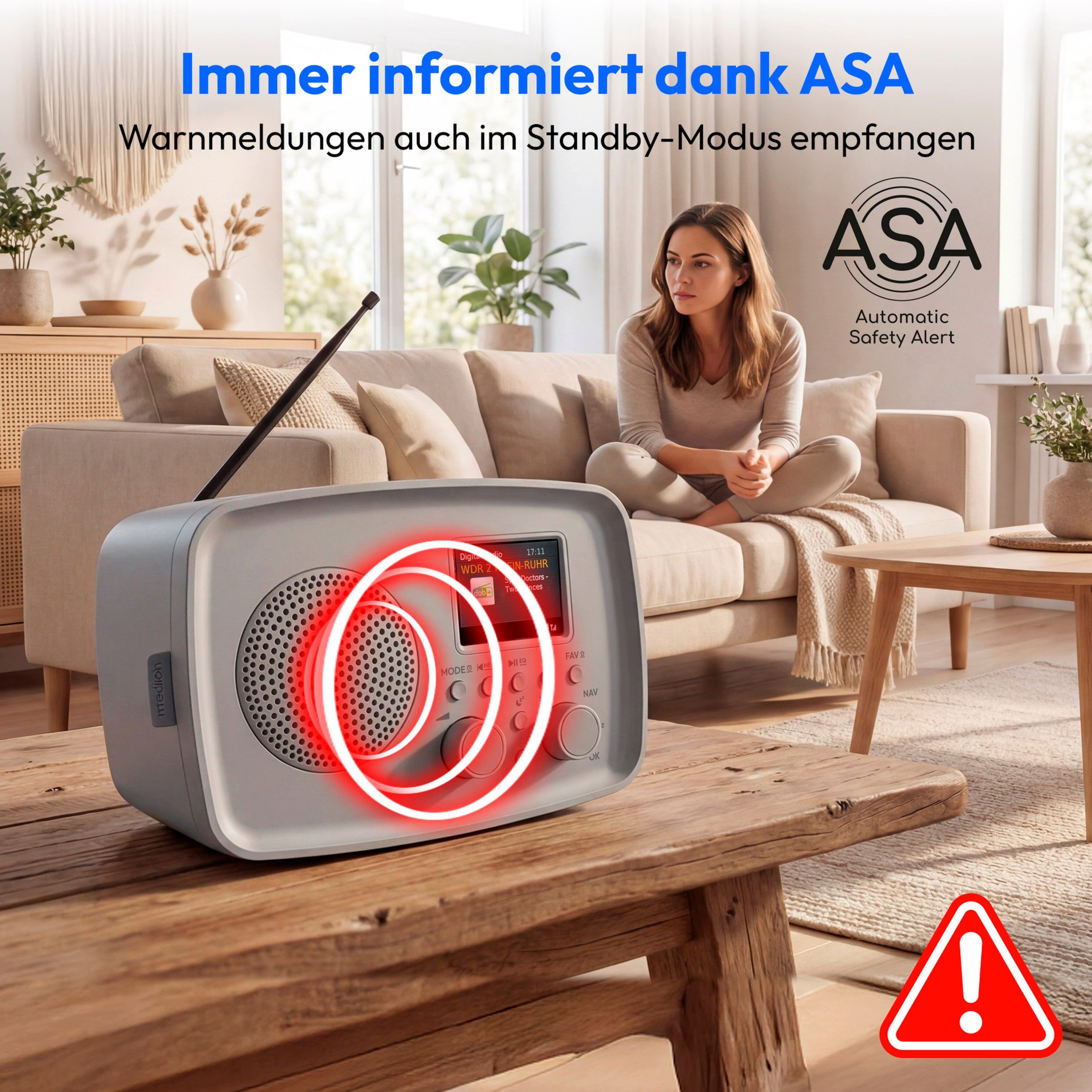Medion® Audio-System MEDION LIFE DAB+ Radio DRE-1 (MD89288) (5 W, Bluetooth 5.3)