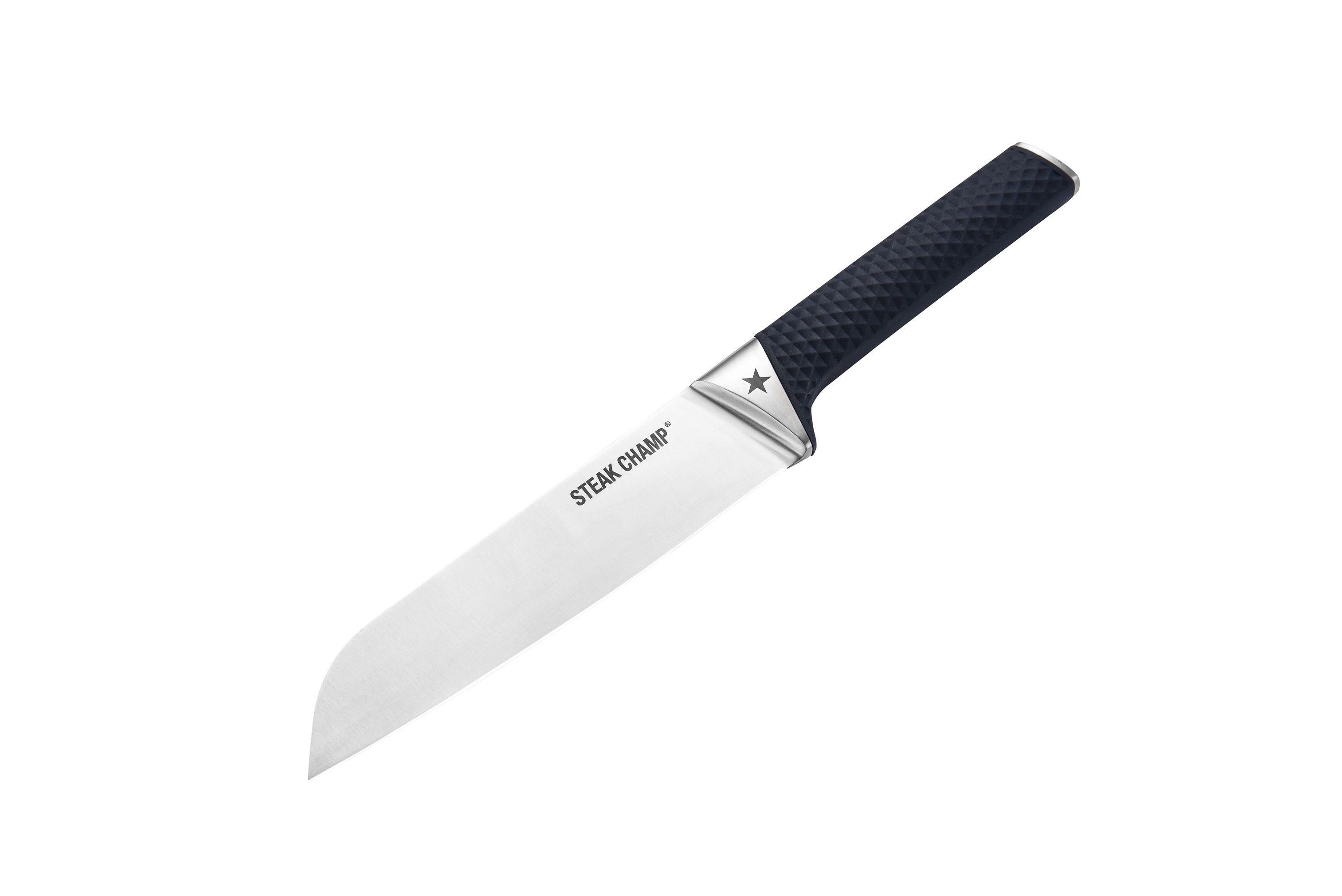 STEAK CHAMP Kochmesser Kochmesser Kitchen Pro, Klingenstahl, Anti-Rutsch Griff, 19 cm