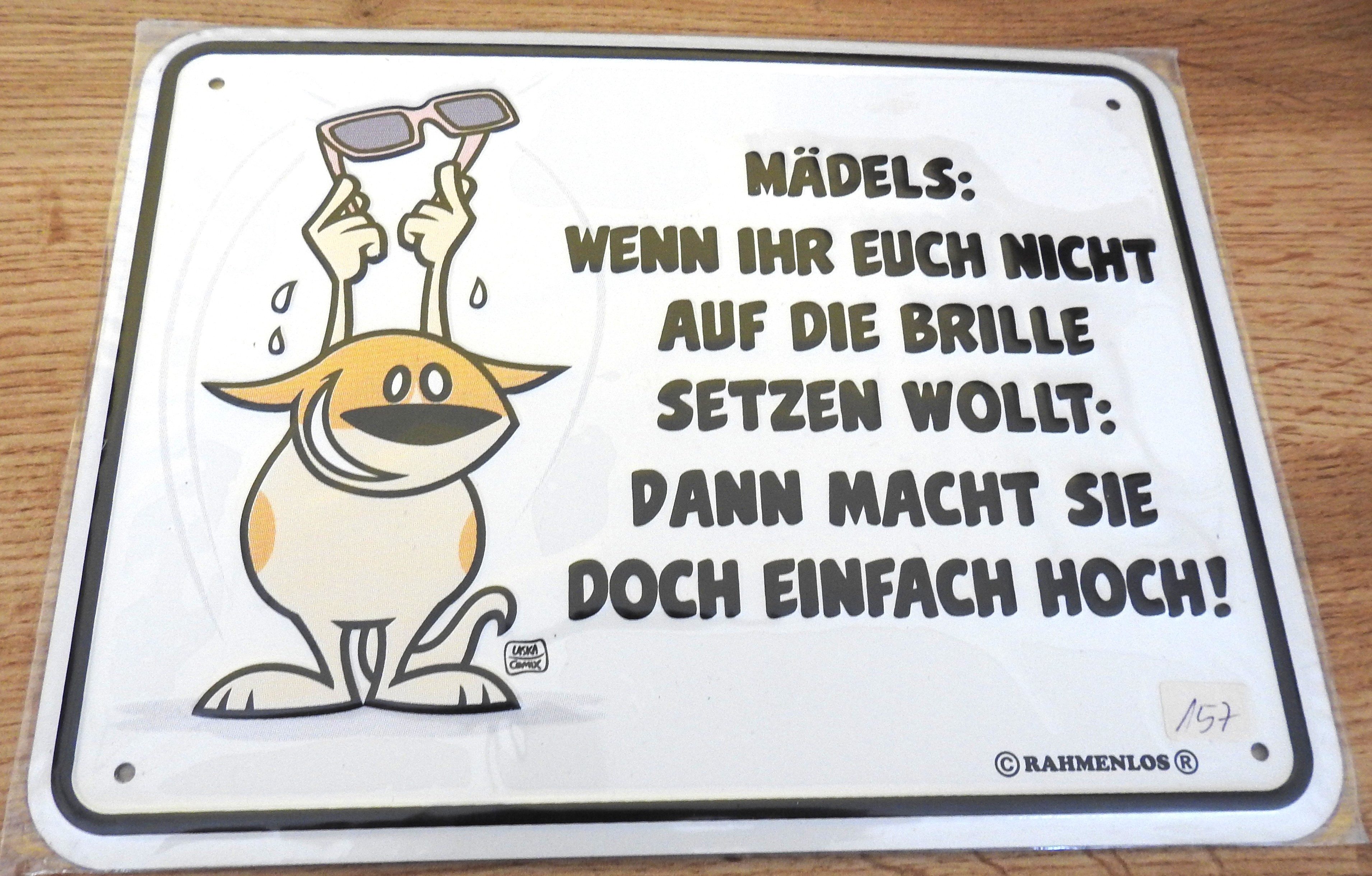 RAHMENLOS® Metallschild Mädels Brille, (1 St)