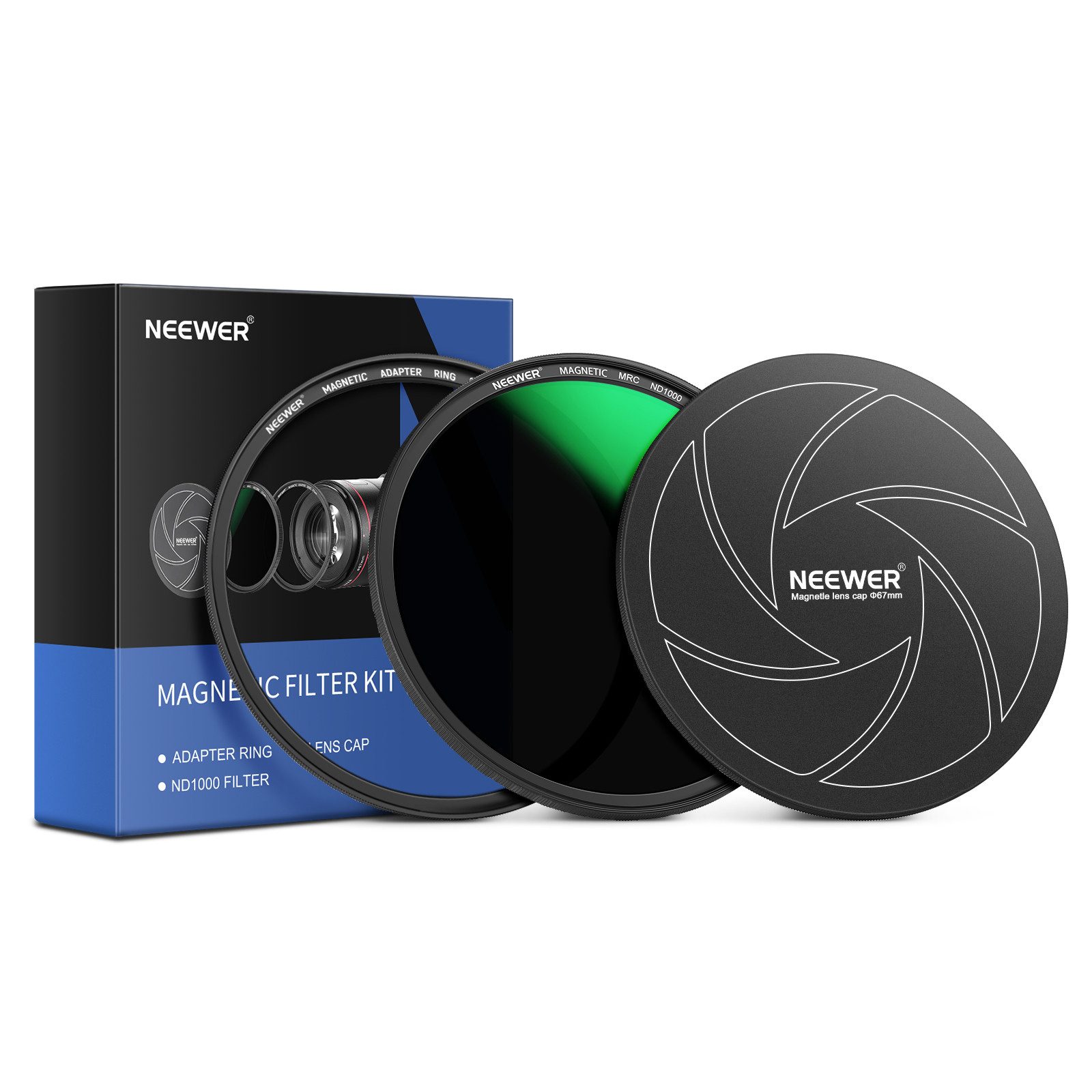 Neewer MAGNETIC KIT3 49mm Magnetfilter Set ND1000 3-in-1 Foto-Filter-Sets (Magnetfilter)