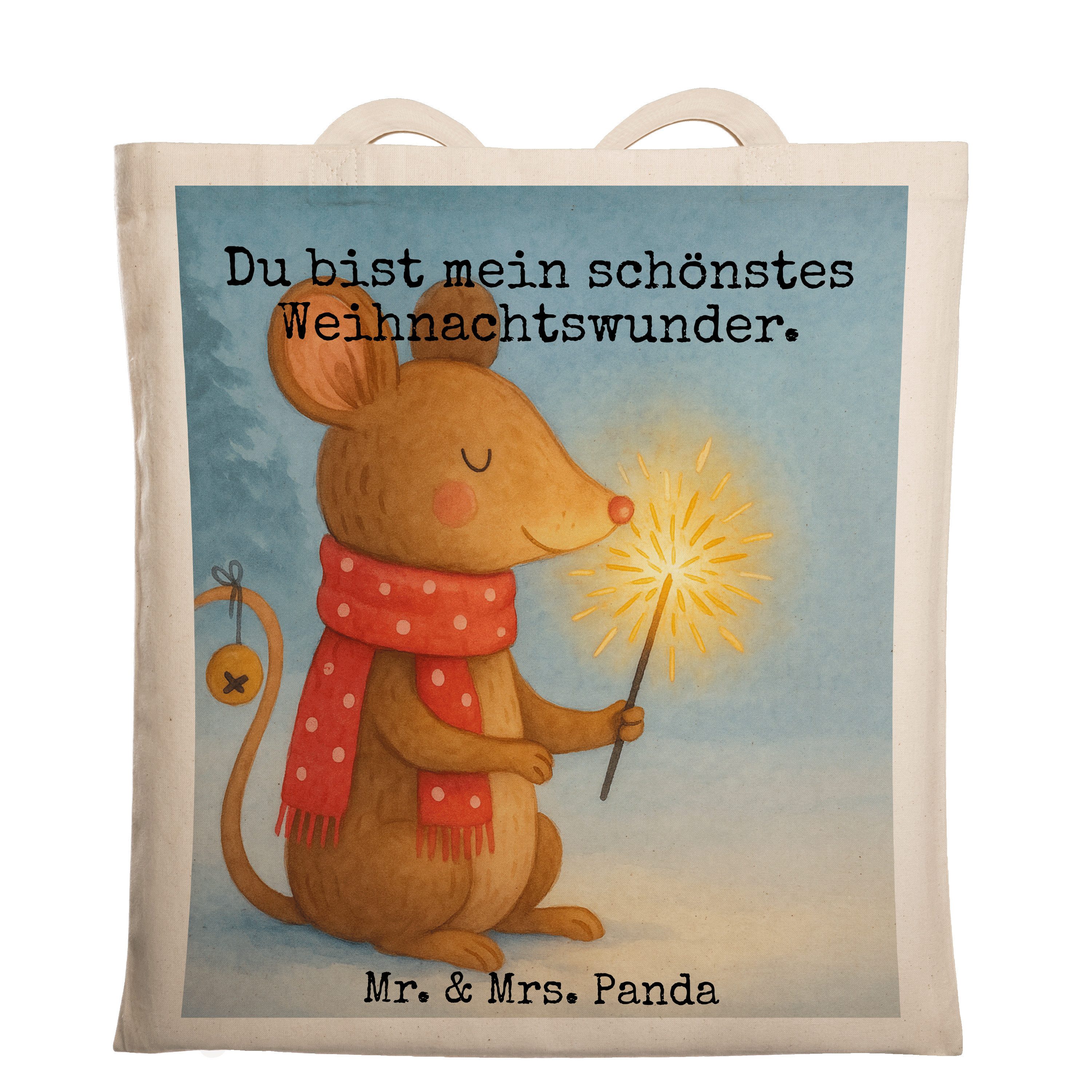 Tragetasche Maus Weihnachten Design, Tote Bag, Weiß, Shopping Tasche, Weihnachtsw