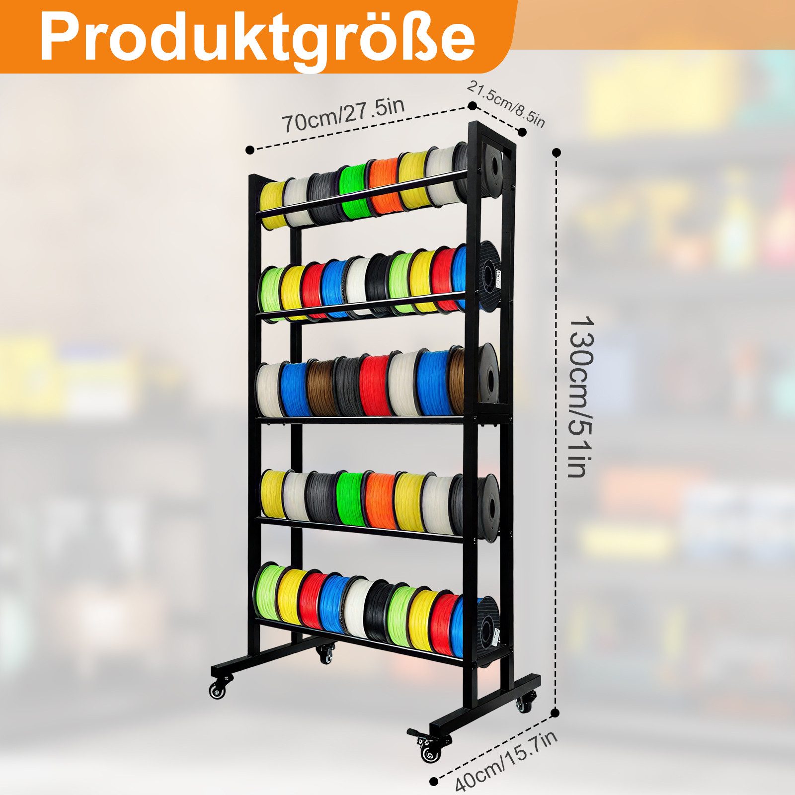 TWSOUL Standregal 3D-Drucker Filament Lagerregal mit Rädern 5 Ebenen, bis 2 günstig online kaufen