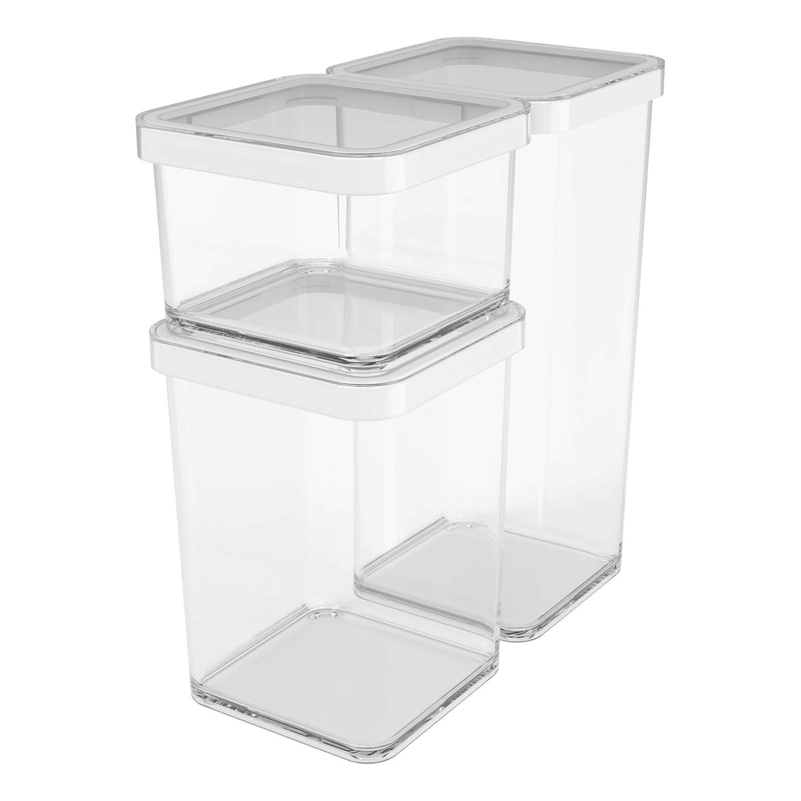 Vorratsdose Vorratsdosen 3er-Set Loft Kunststoff Set lebensmittelechter Transparent (Vorratsdosenset, (PP) / 3-tlg) verschiedene BPA-frei, Größen, ROTHO Weiß