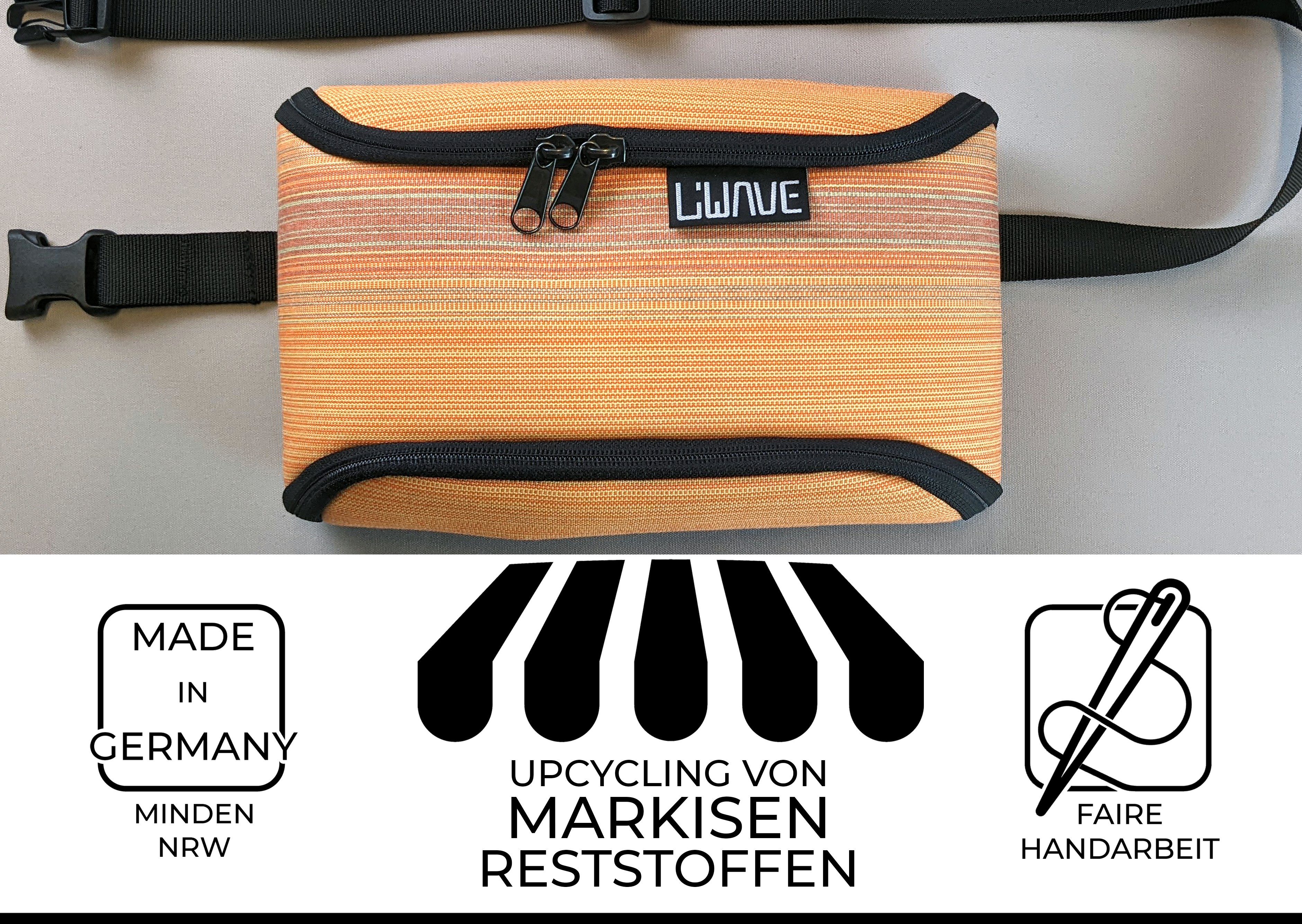 Germany, Orange Markisenstoffen, und LiWAVE in Design Bauchtasche, schlichtes Bauchtasche Upcycling hochwertiges aus Made Upcycling