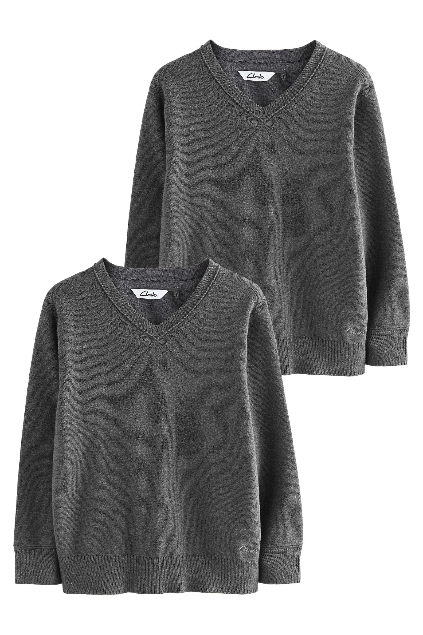 Strickpullover Clarks Unisex Schul-Pullover im 2er-Pack